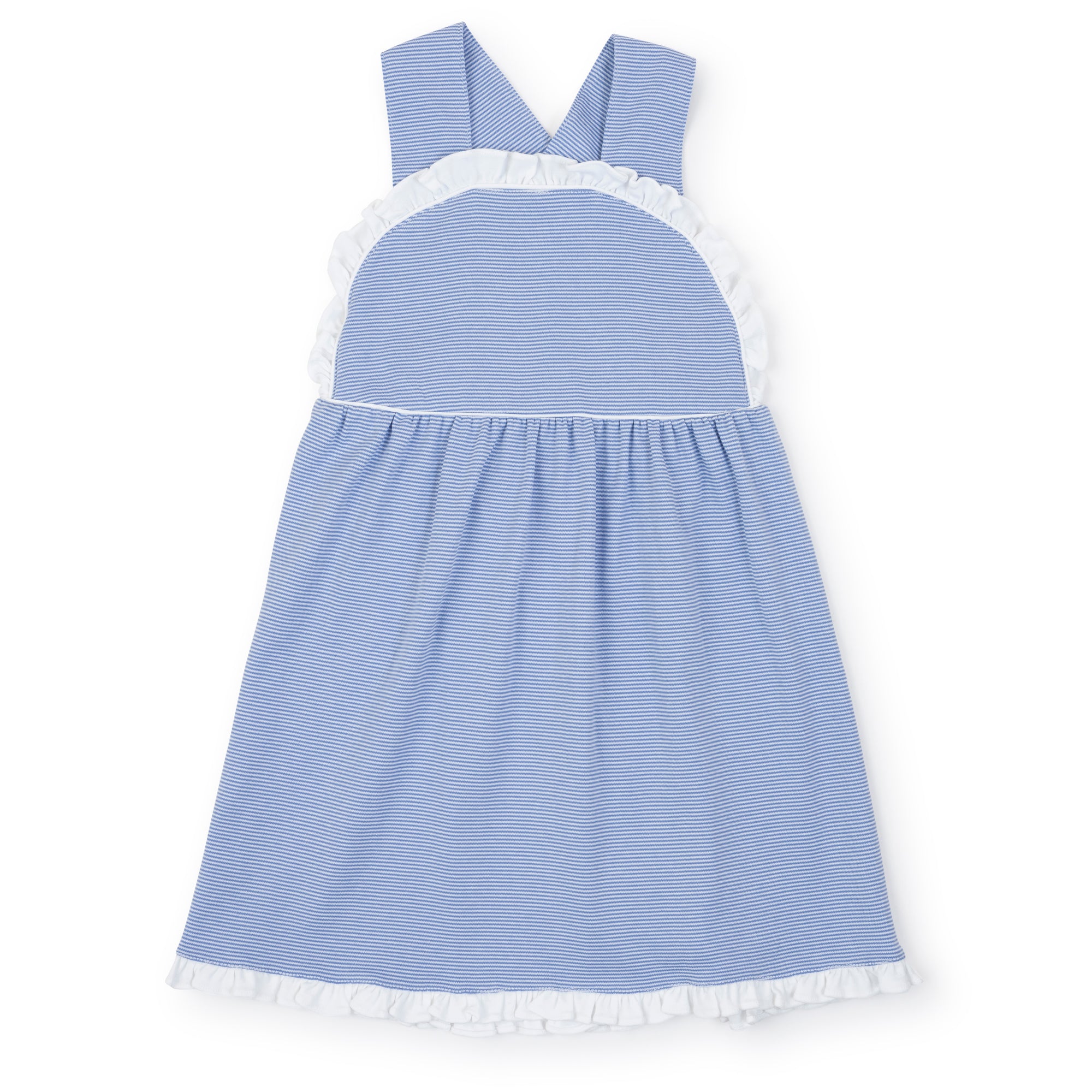 Eden Girls' Dress - Blue and White Stripes