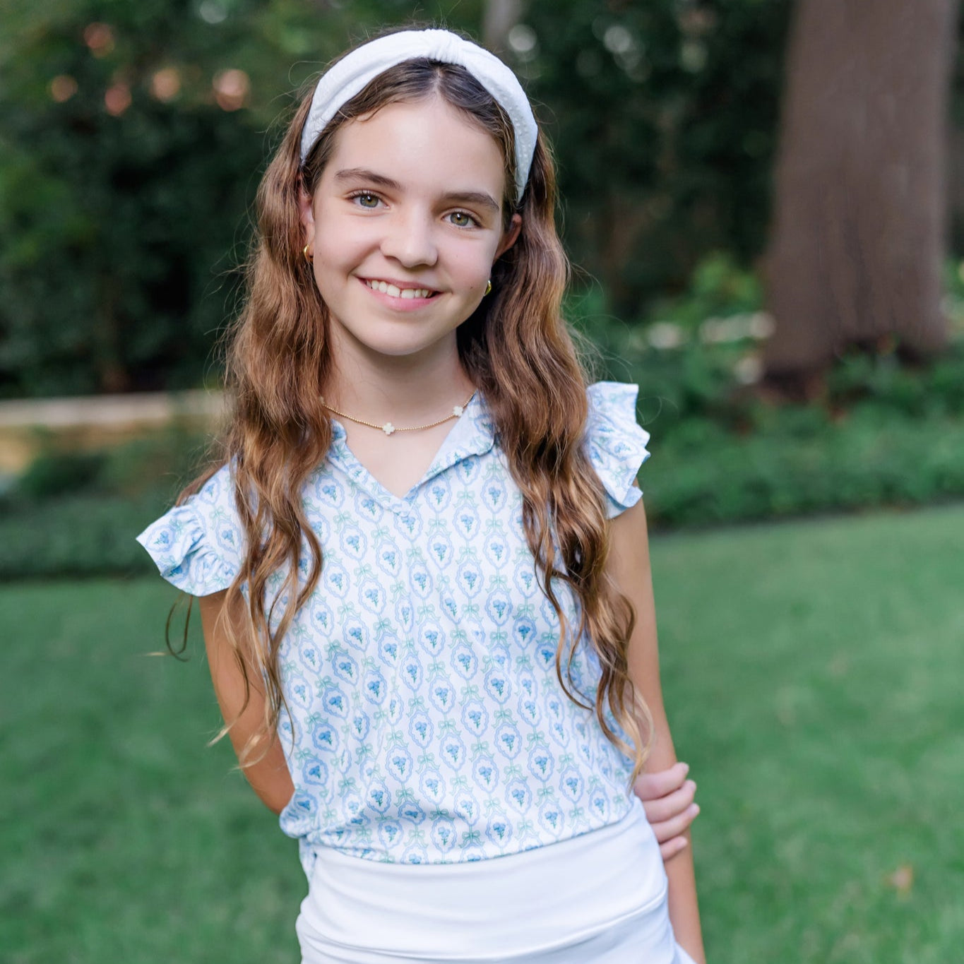 Ellie Girls' Sleeveless Performance Top by LH Sport - Hampton Blooms