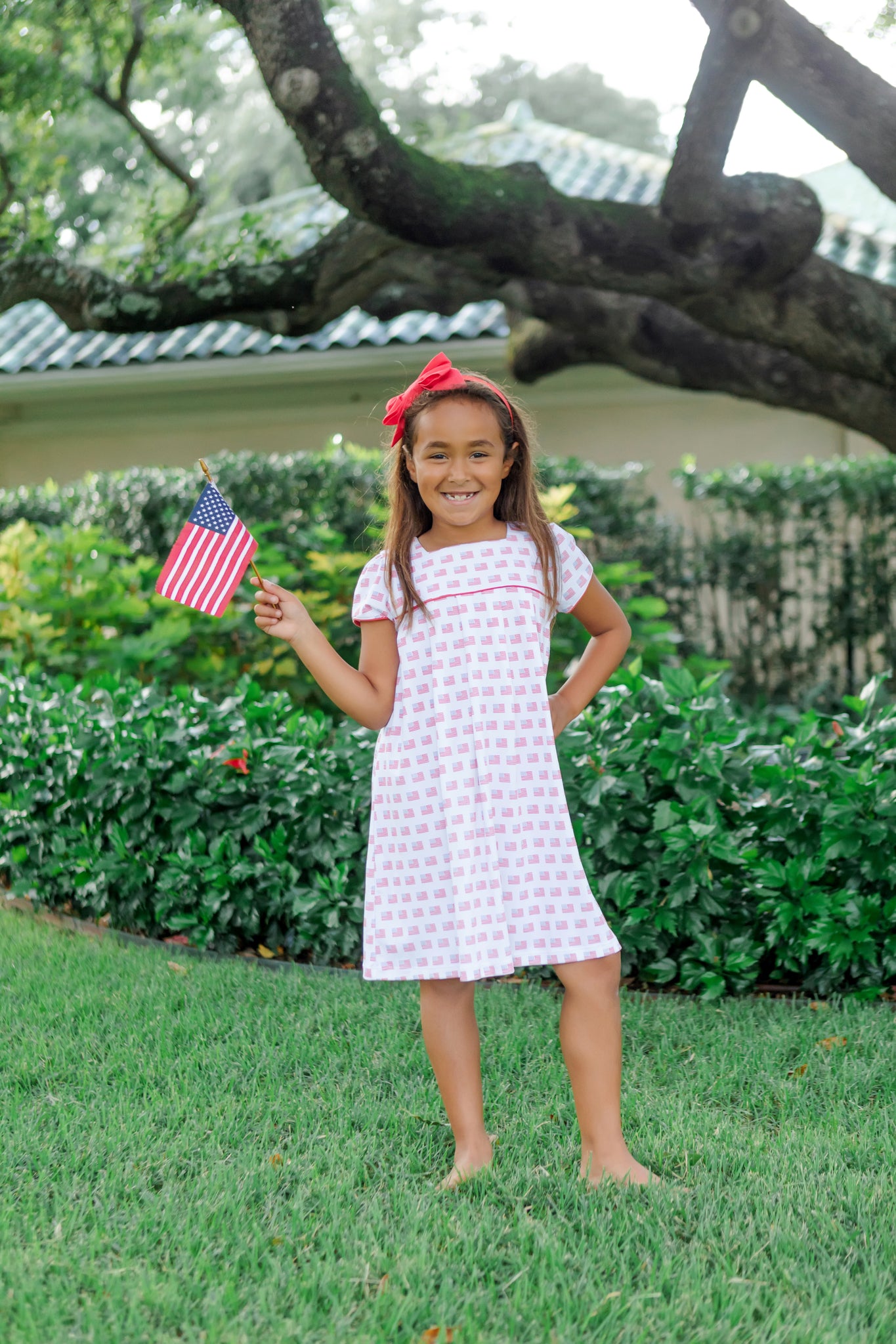 Lizzy Girls' Dress - American Flag