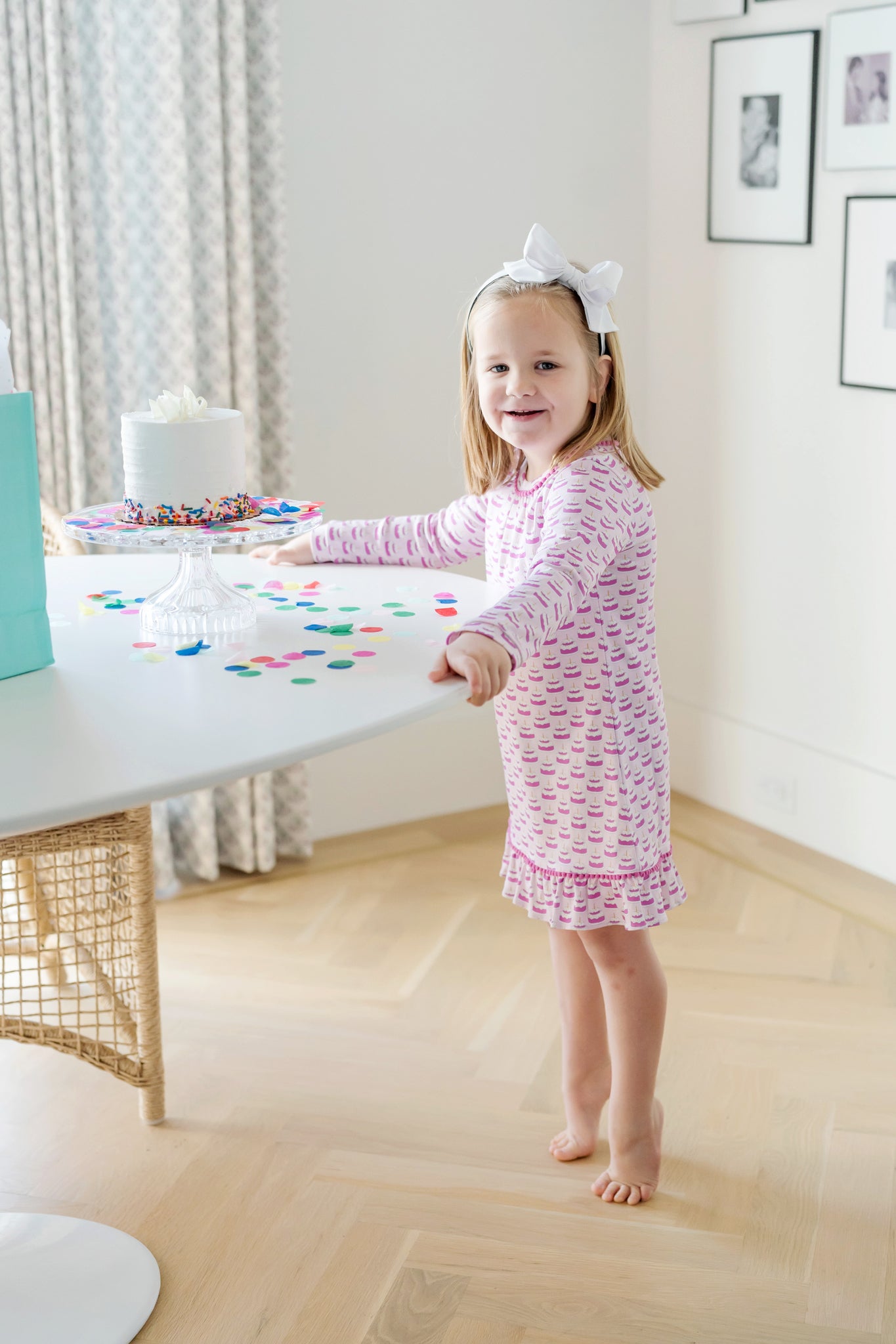 Carlin Girls' Dress - Birthday Cake Pink