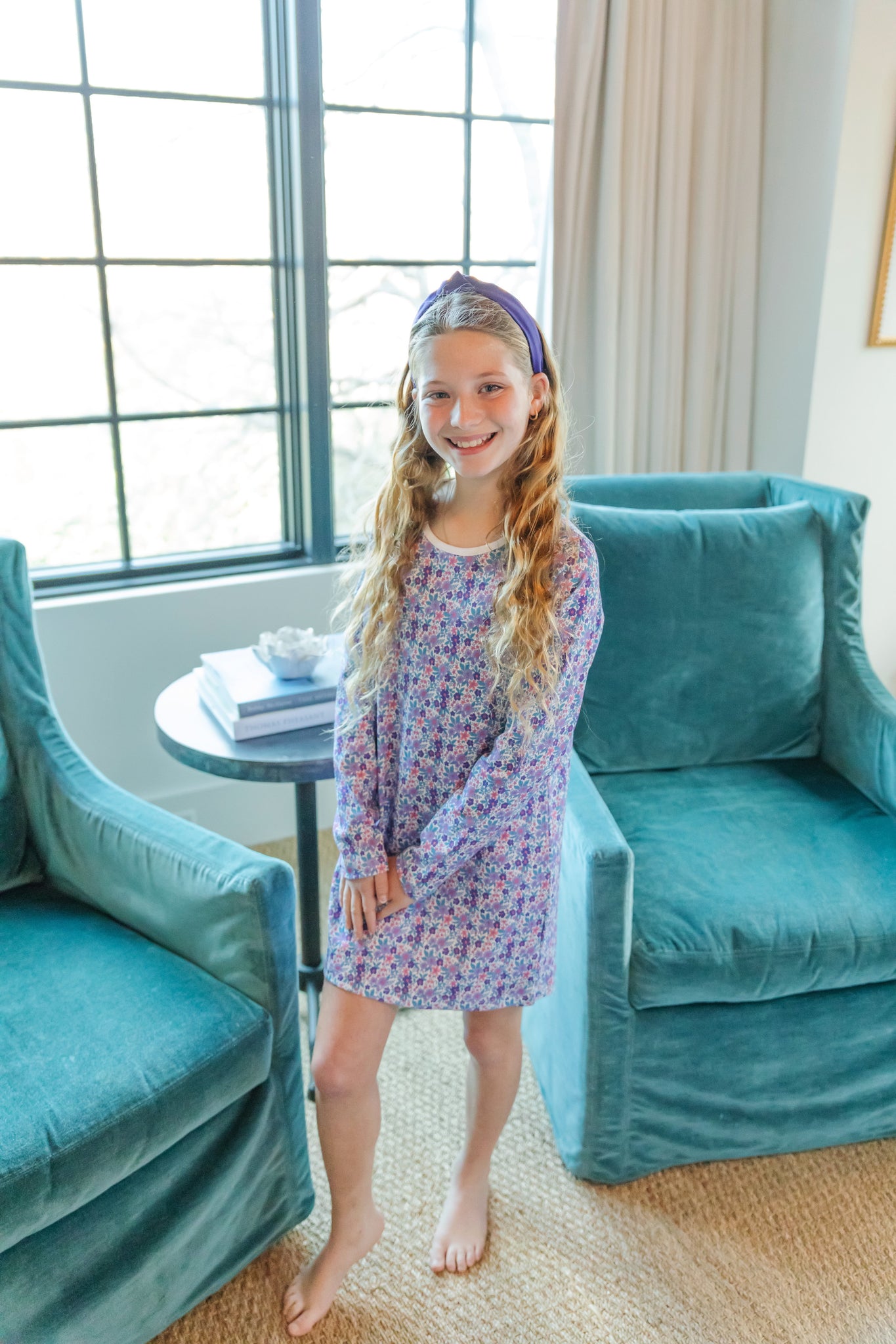Berkeley Girls' Shirt Dress - Blackberry Floral