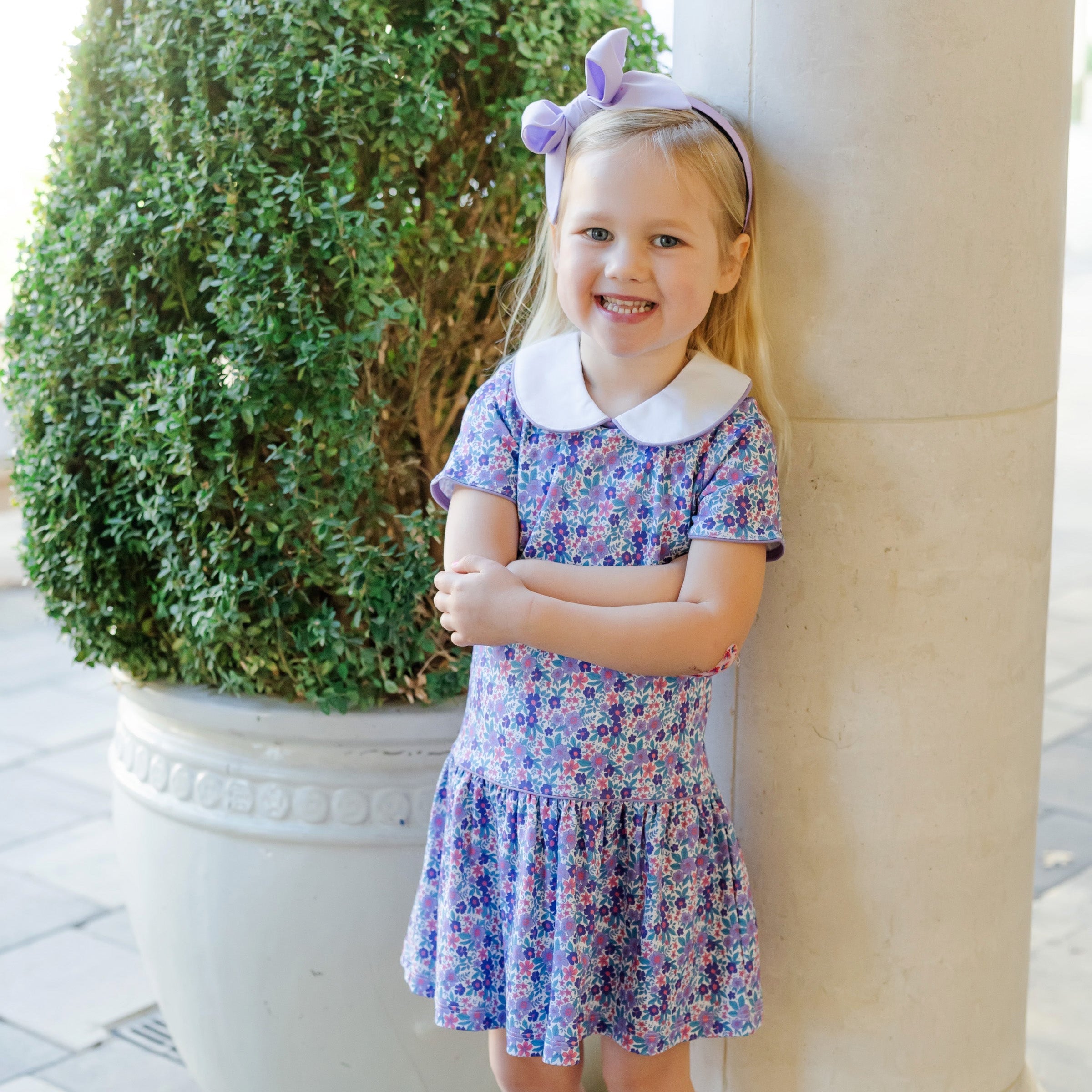 Libby Girls' Dress - Blackberry Floral