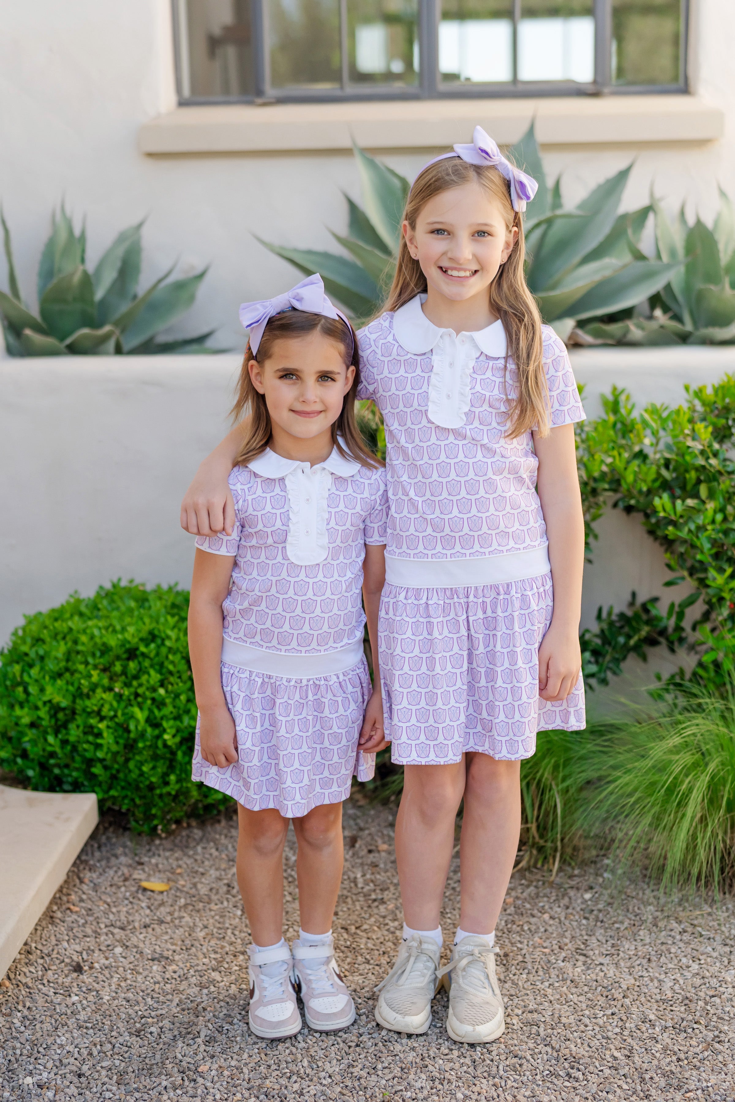 Sydney Girls' Dress - Golf Crest Pink