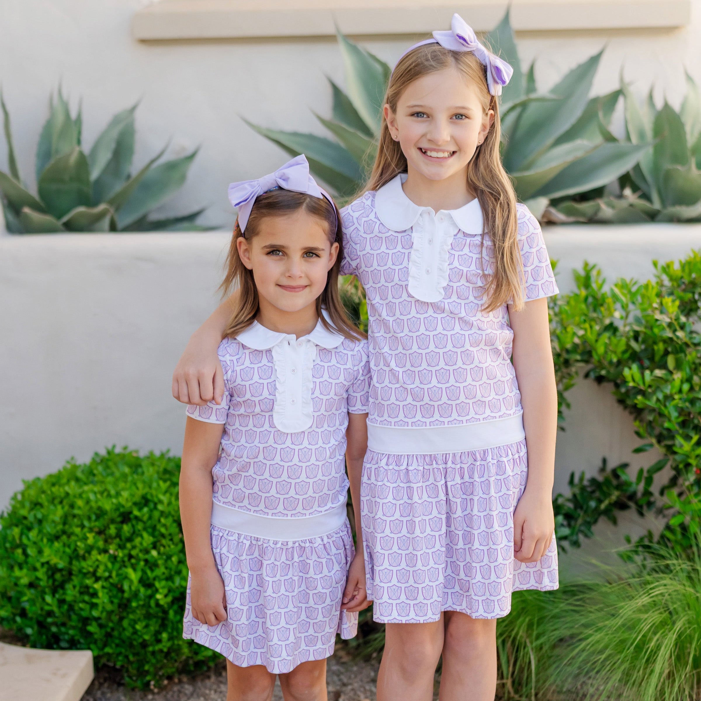 Sydney Girls' Dress - Golf Crest Pink