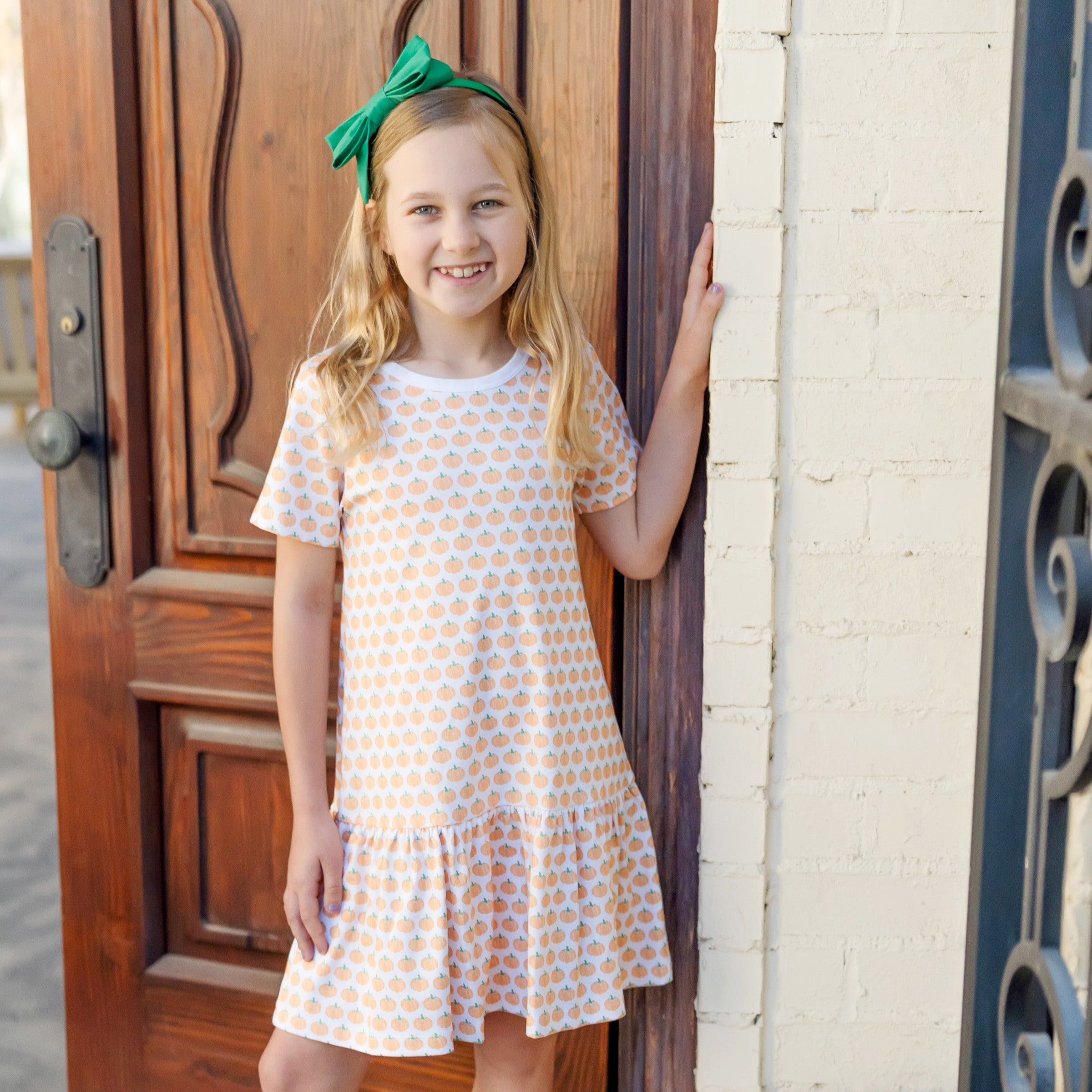 Lottie Girls' Dress - Harvest Pumpkin