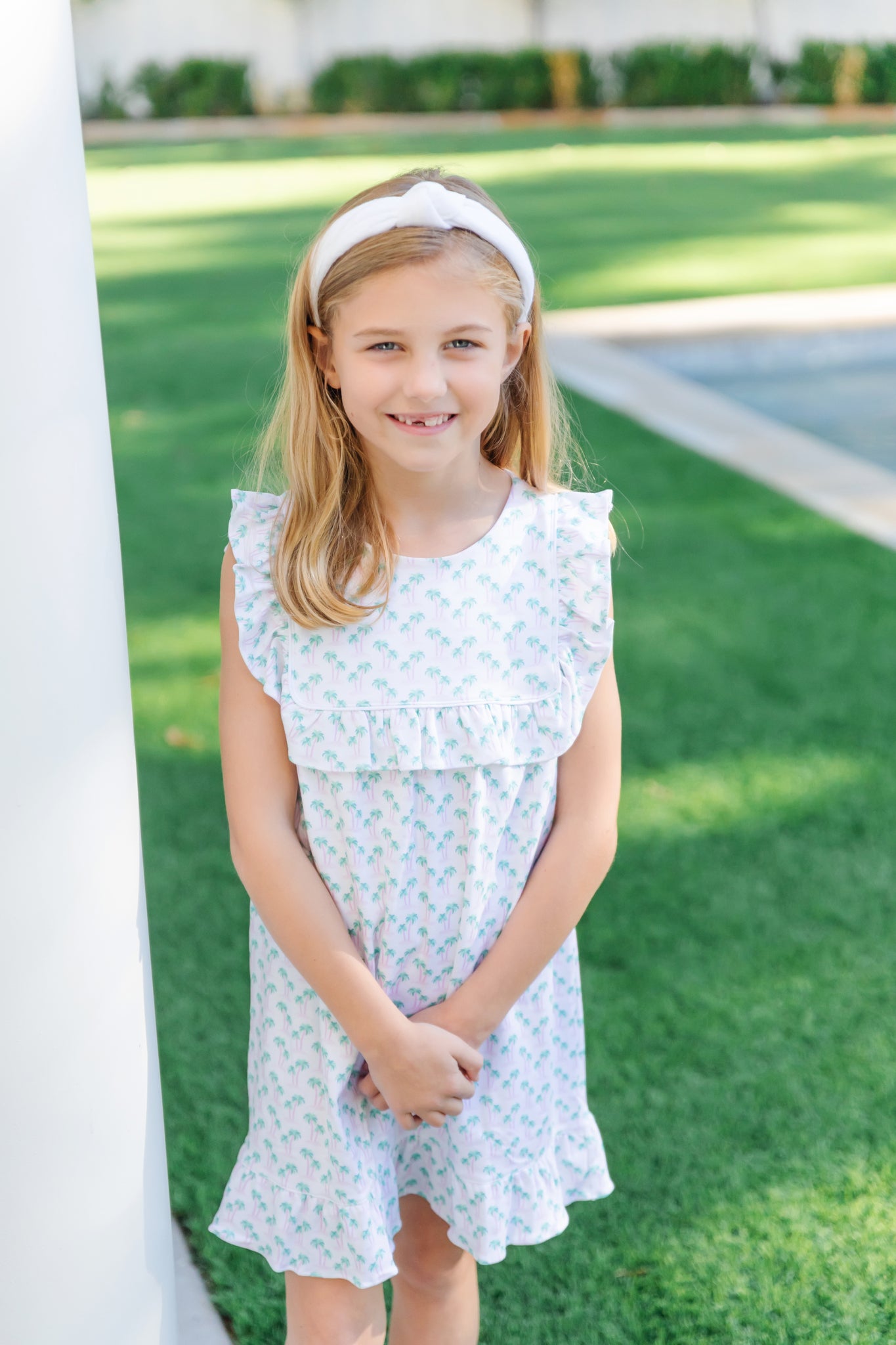 Piper Girls' Dress - Palm Tree Isle Pink