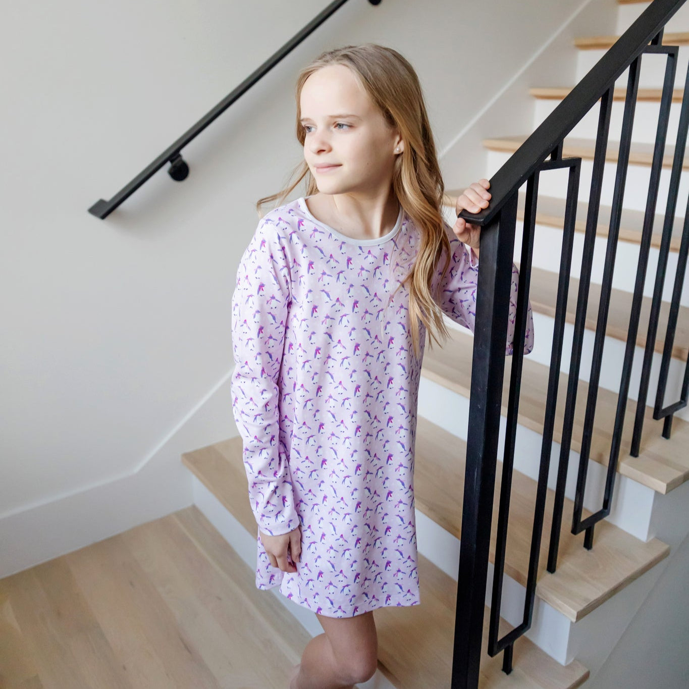 Berkeley Girls' Shirt Dress - Penguin Party Pink