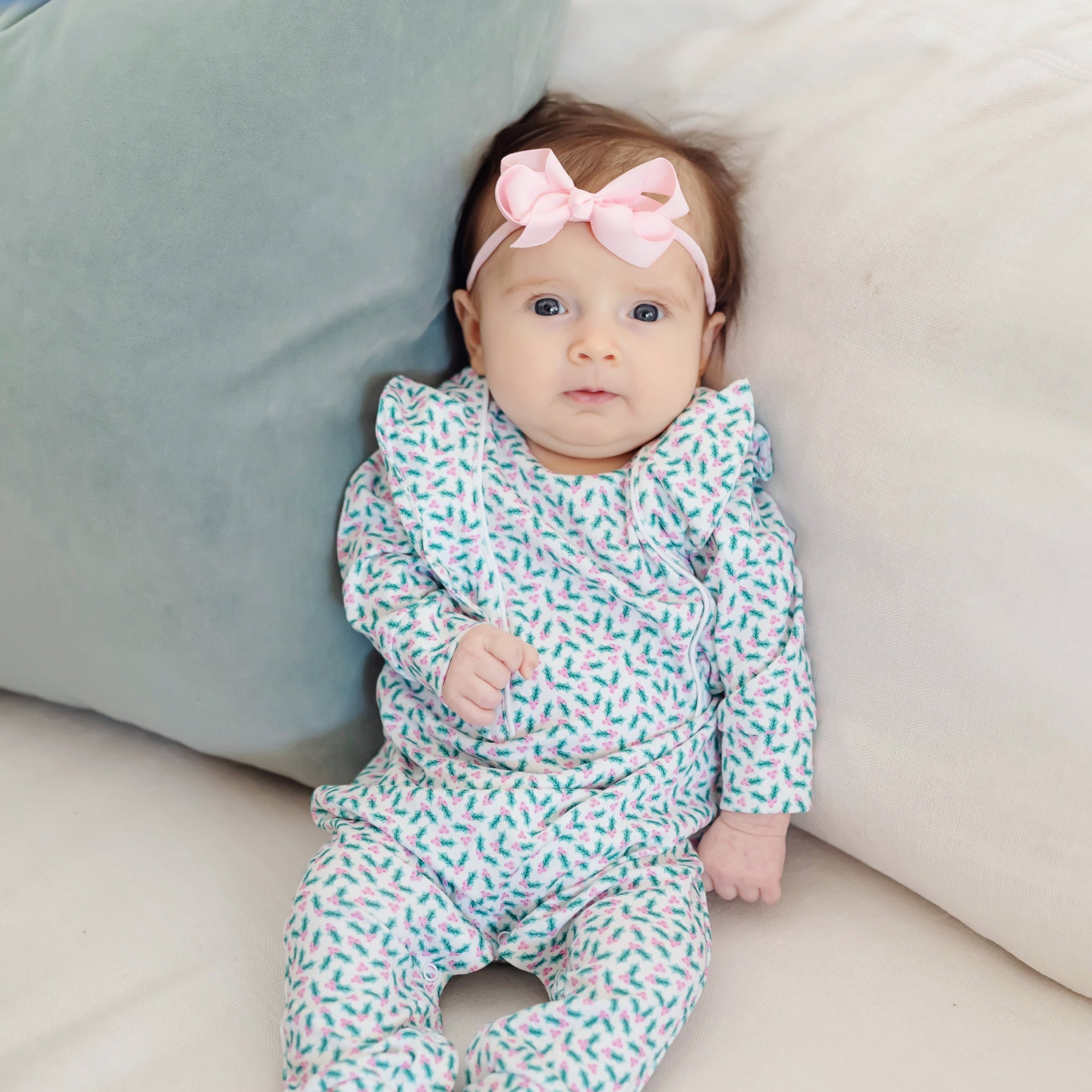 Evelyn Girls' Romper - Holly Holiday