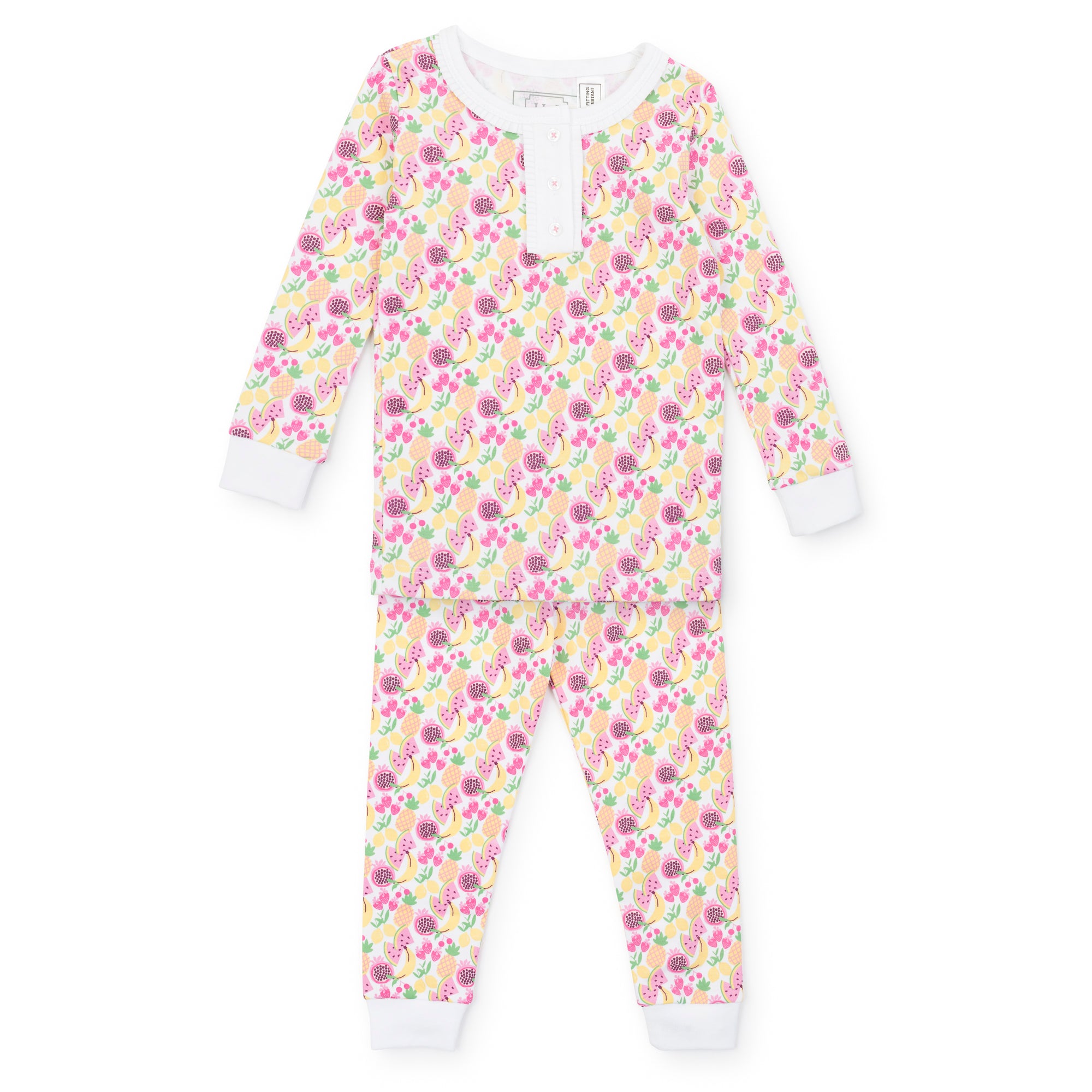 Alden Girls' Pima Cotton Pajama Pant Set - Tropical Fruit