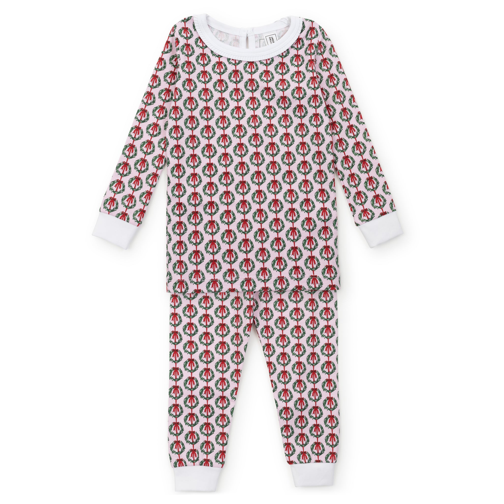 Ava Girls' Pajama Pant Set - Pink Wreaths