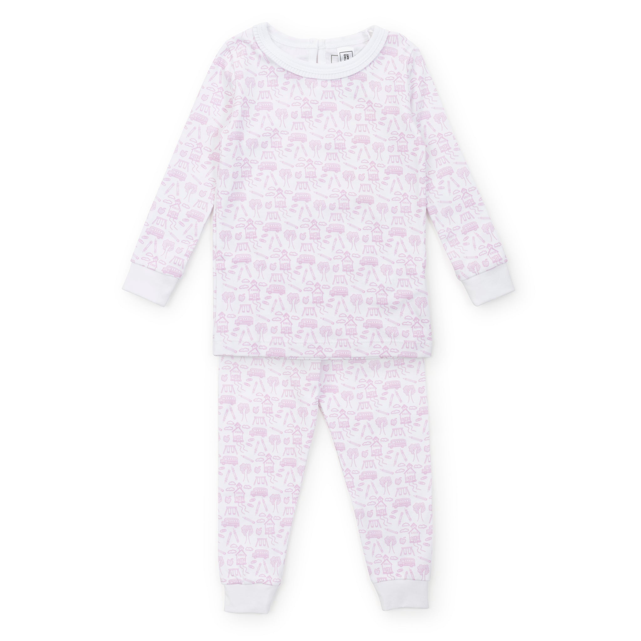 Ava Girls' Pajama Pant Set - School Days Pink