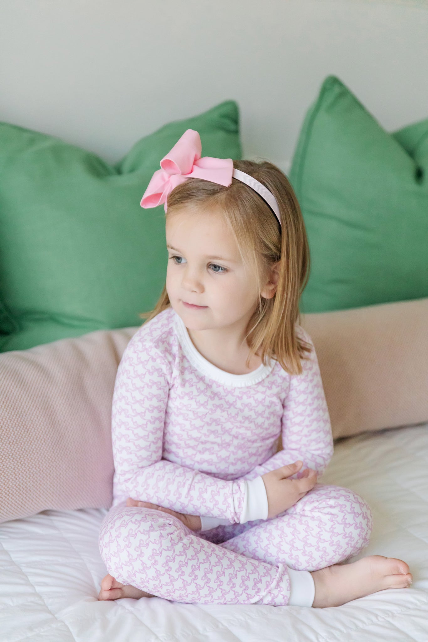 Ava Girls' Pajama Pant Set - Pretty Pink Bows