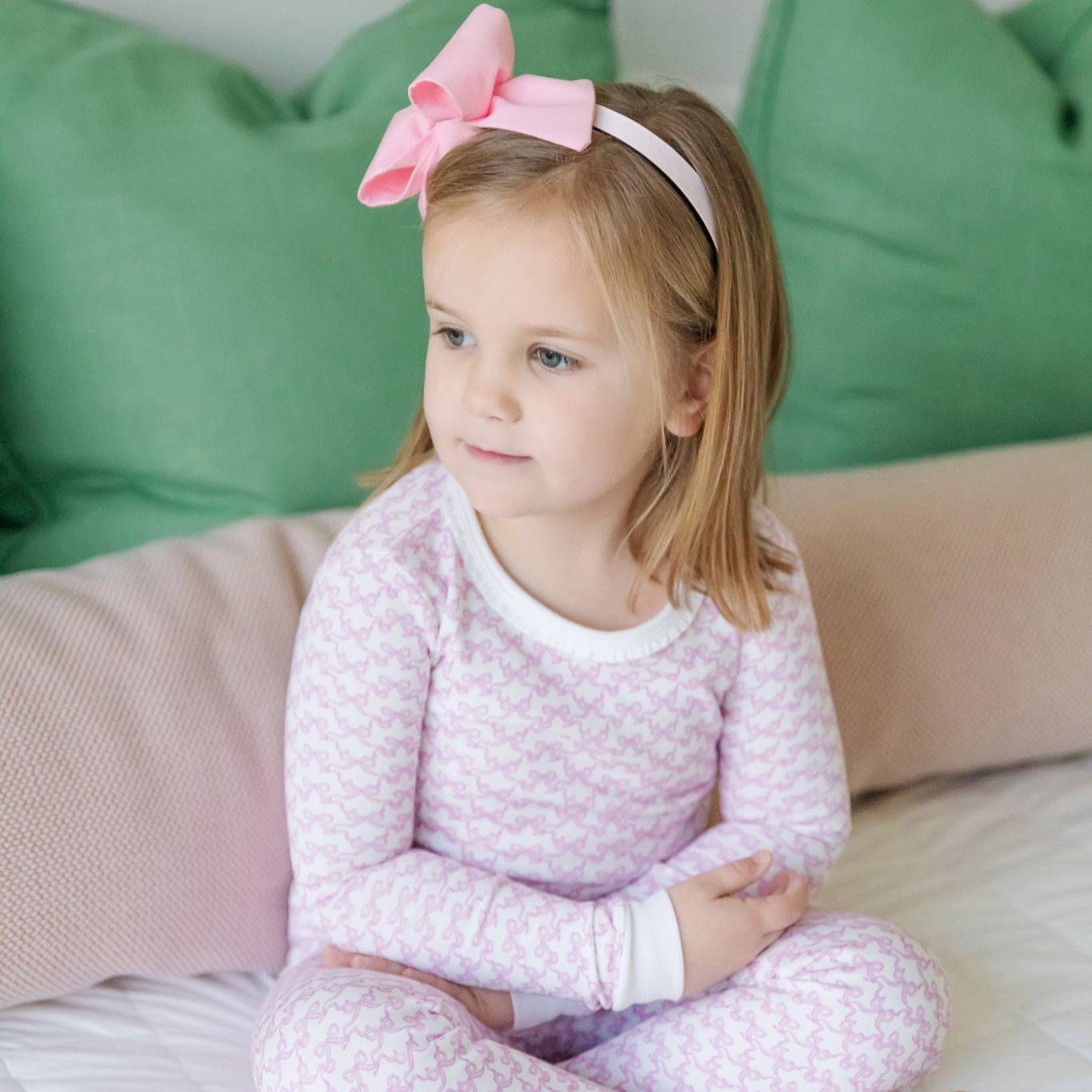 Ava Girls' Pajama Pant Set - Pretty Pink Bows