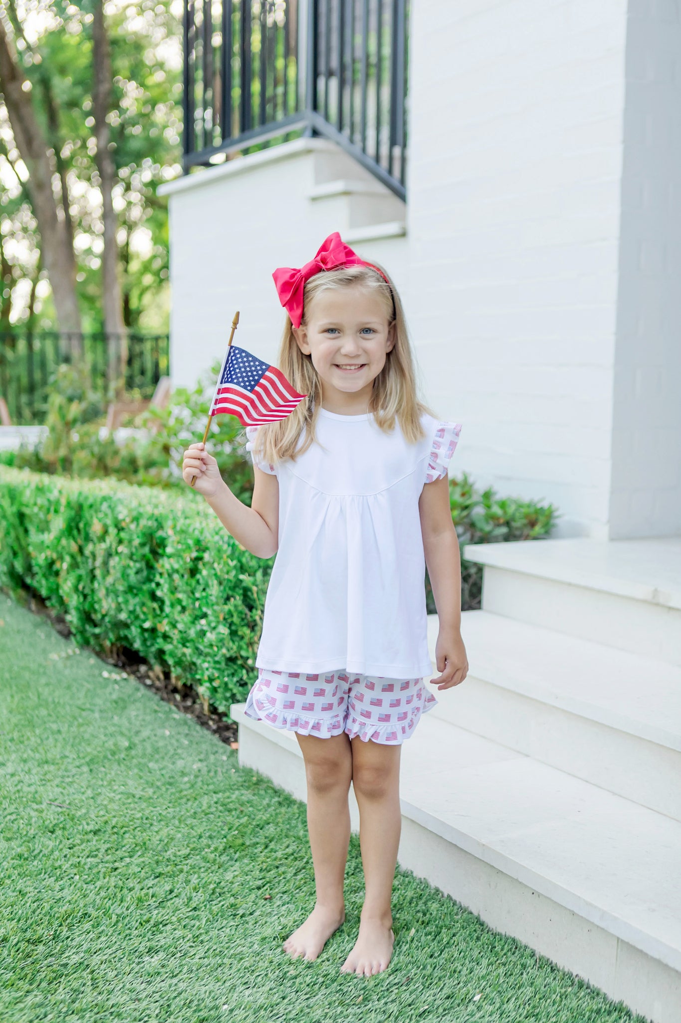Ella Girls' Short Set -American Flag