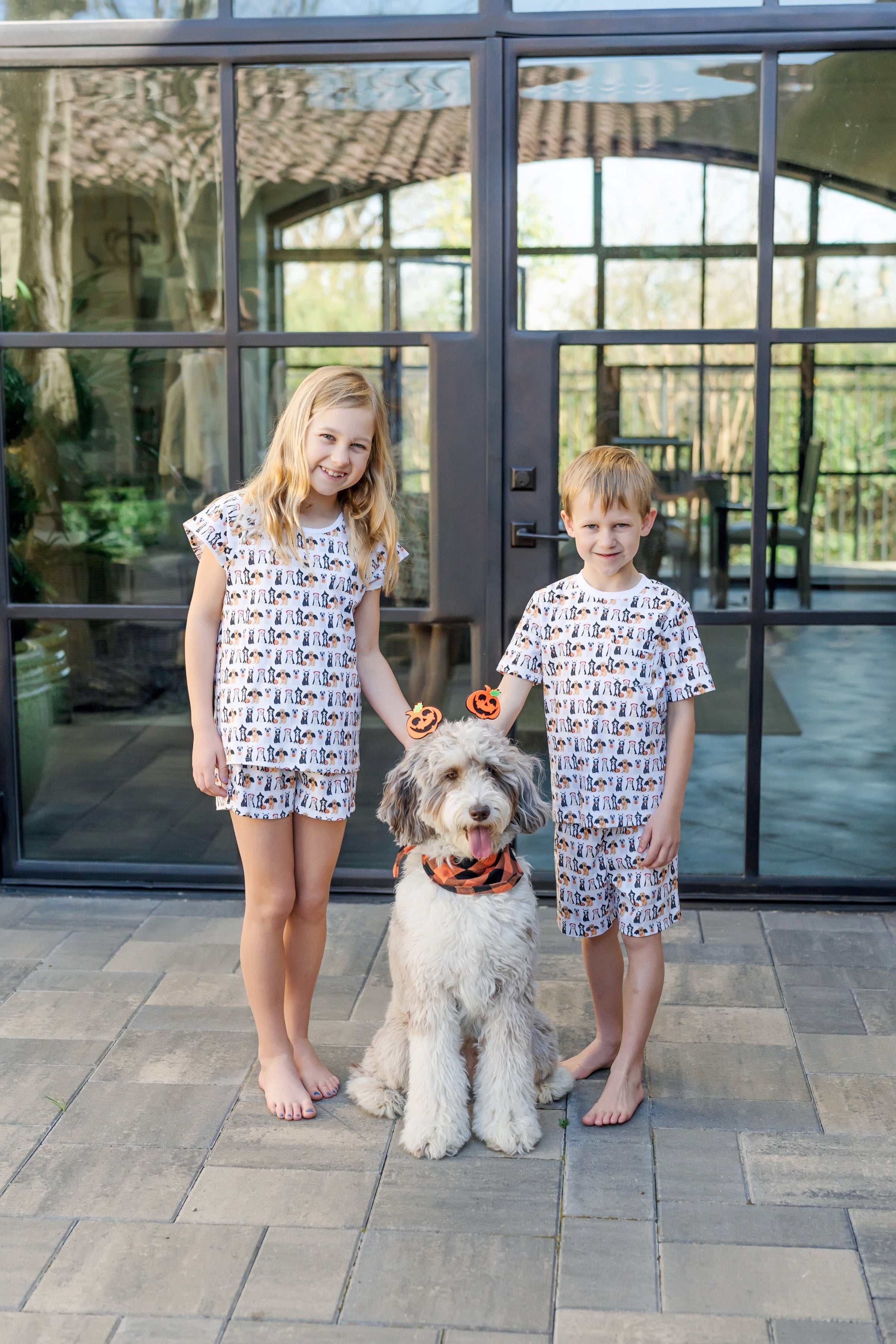 Emery Girls' Short Set - Halloween Pups