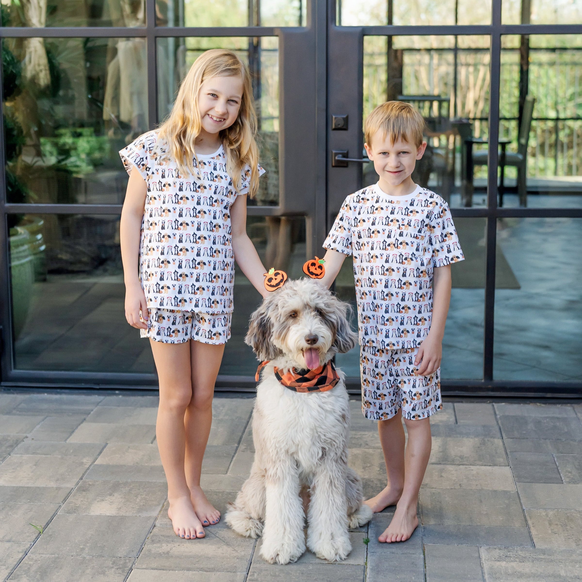 Emery Girls' Short Set - Halloween Pups