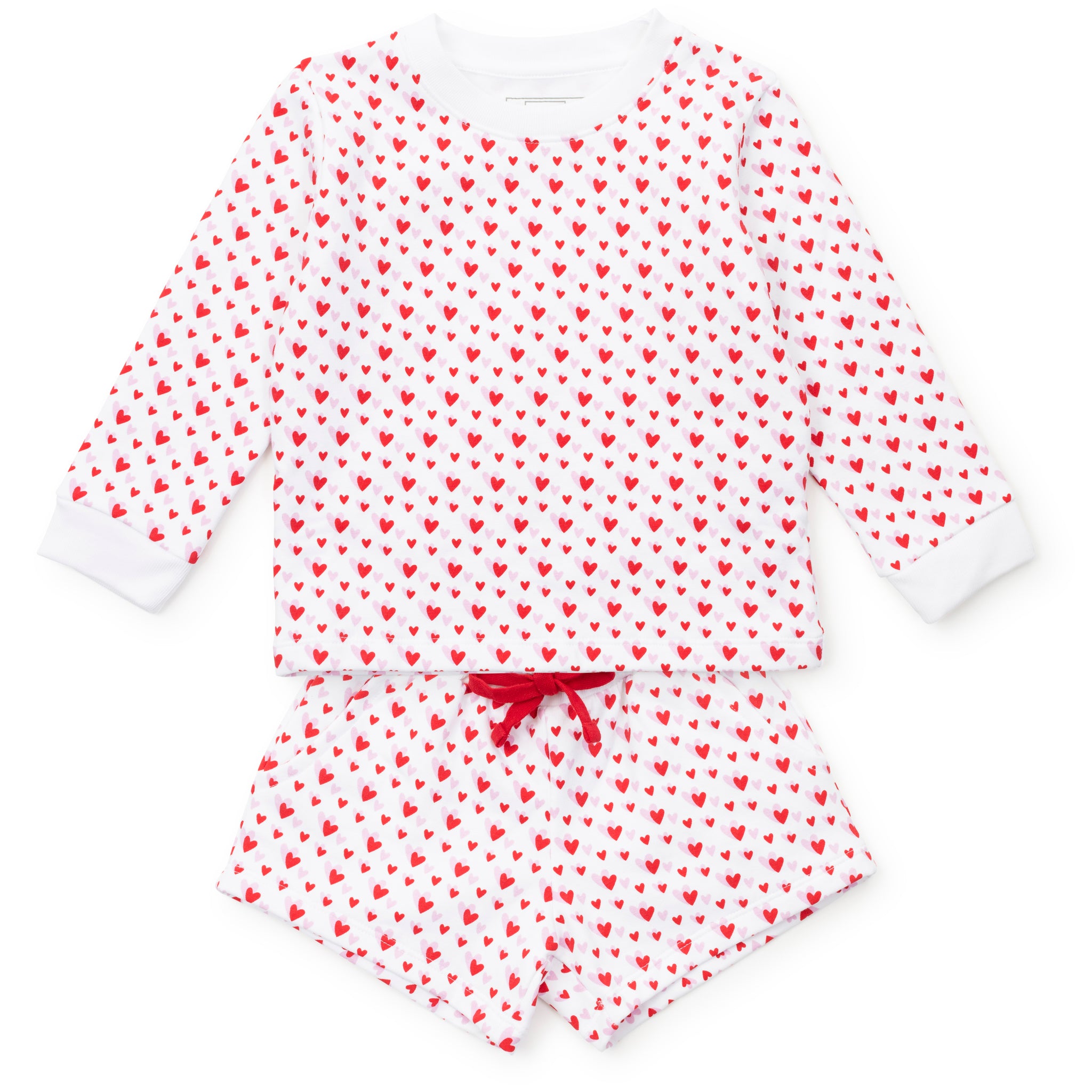 Stella Girls' Sweatshirt Short Set Heart to Heart Pink