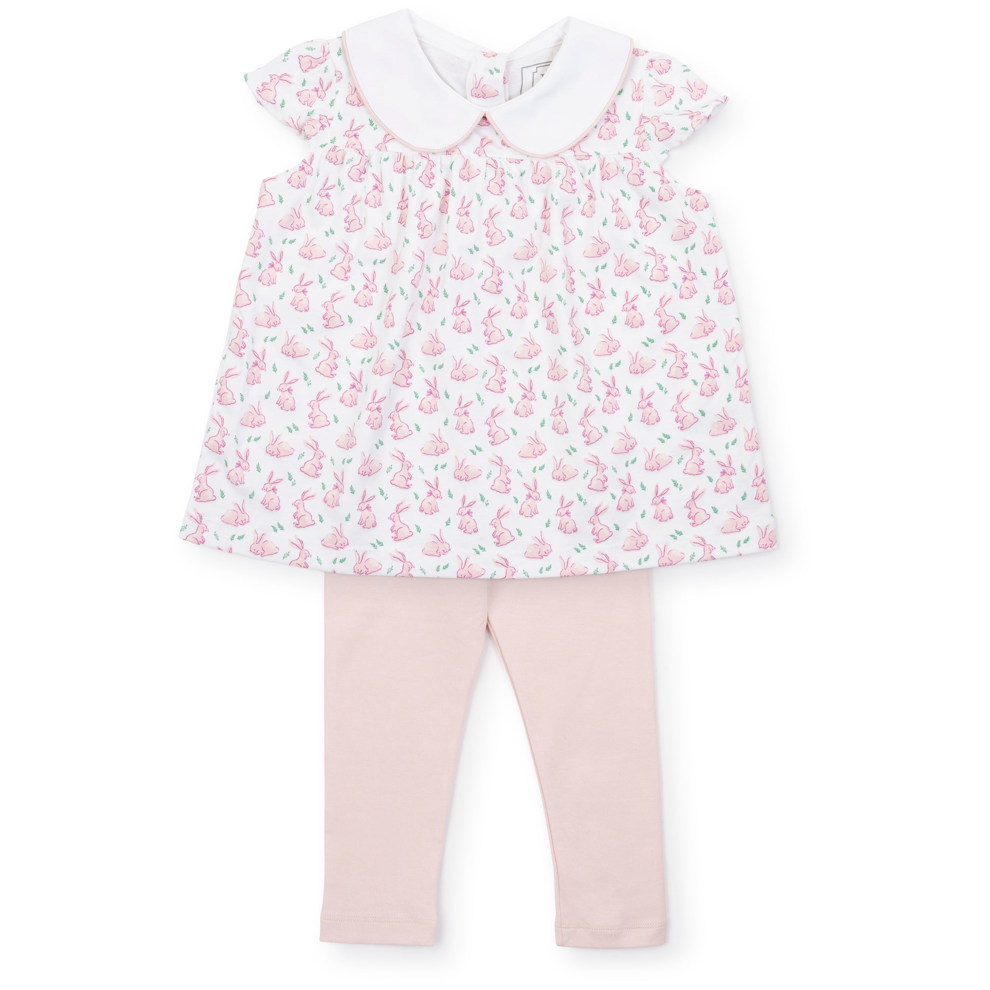 Minden Girls' Pima Cotton Legging Set - Bunny Hop Pink