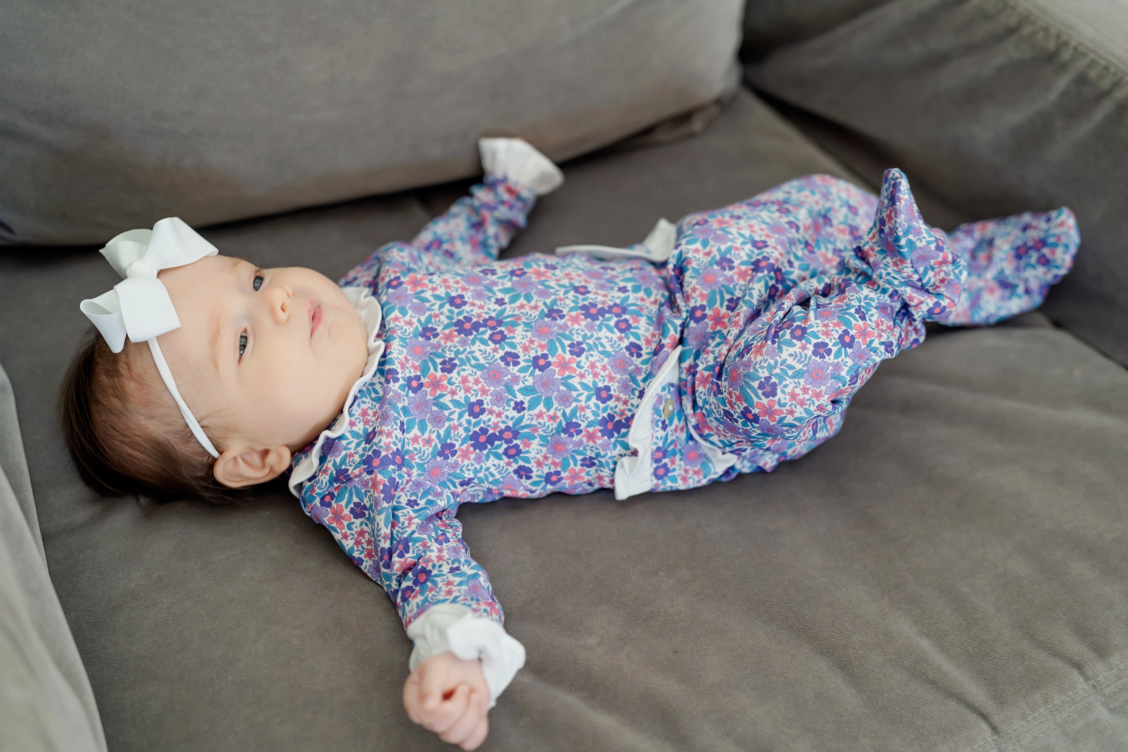 Lucy Girls' Romper - Blackberry Floral