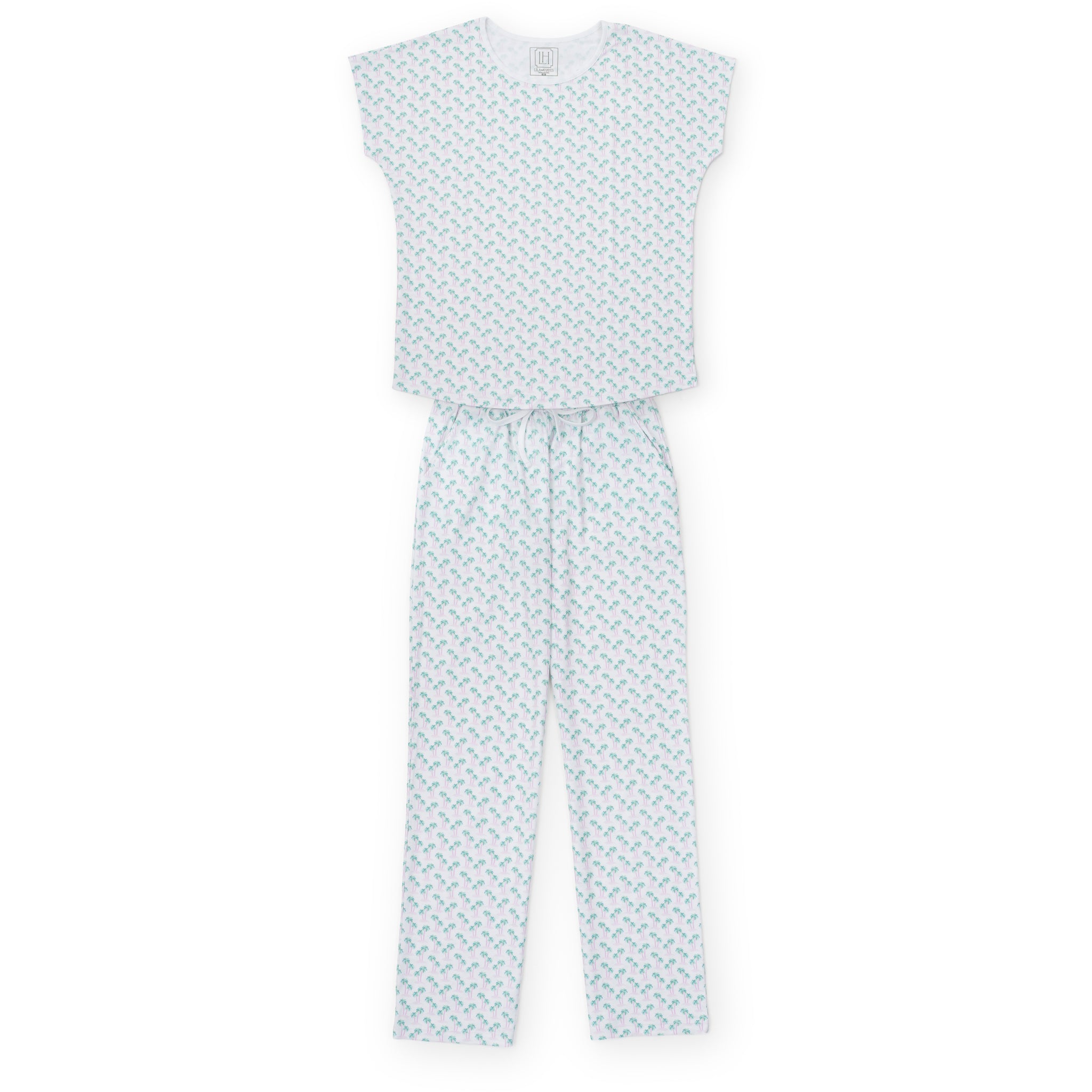 Marcia Women's Pajama Pant Set Palm Tree Isle Pink