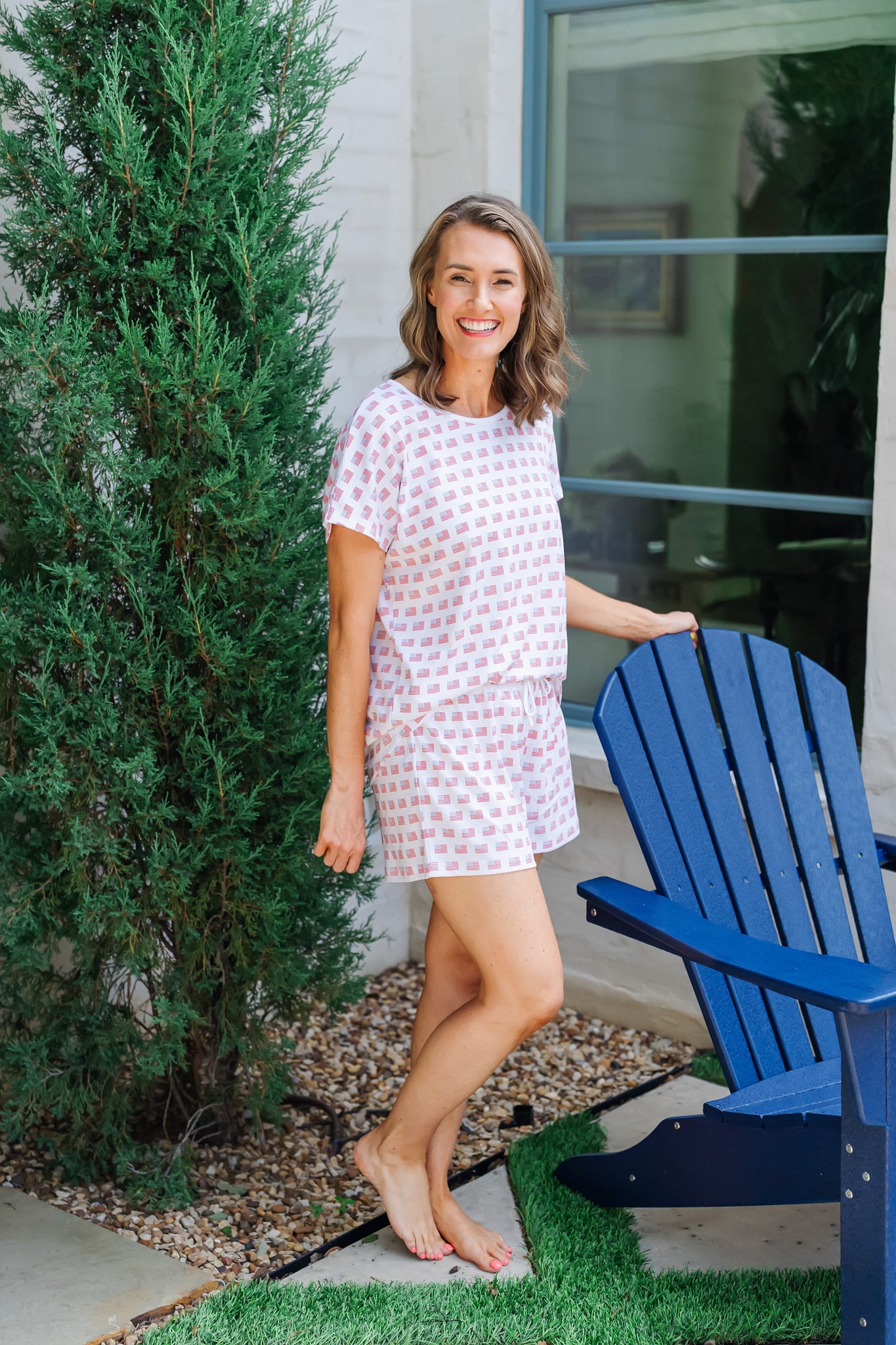 Riley Women's Pajama Short Set - American Flag