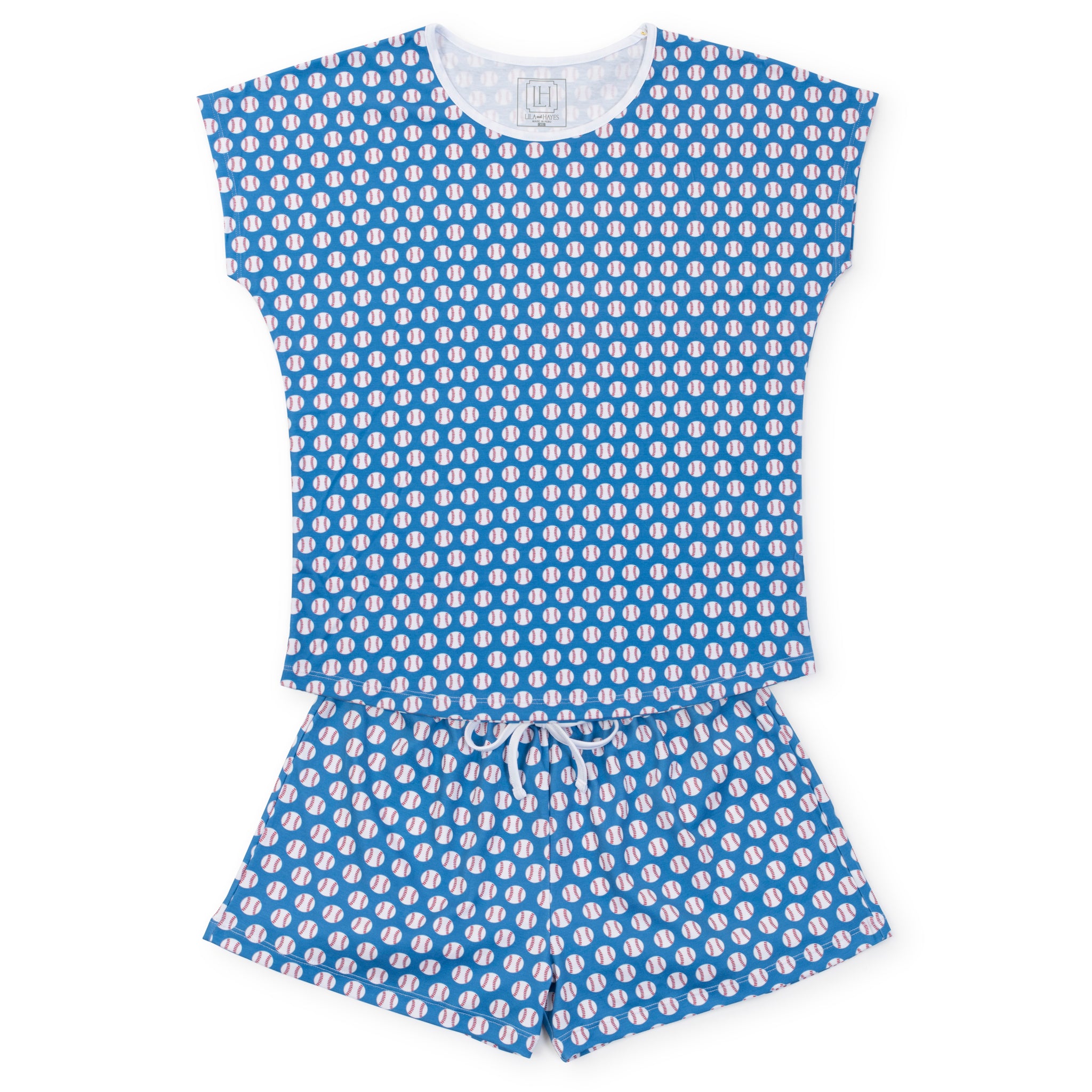 Riley Women's Pajama Short Set Baseball Grand Slam