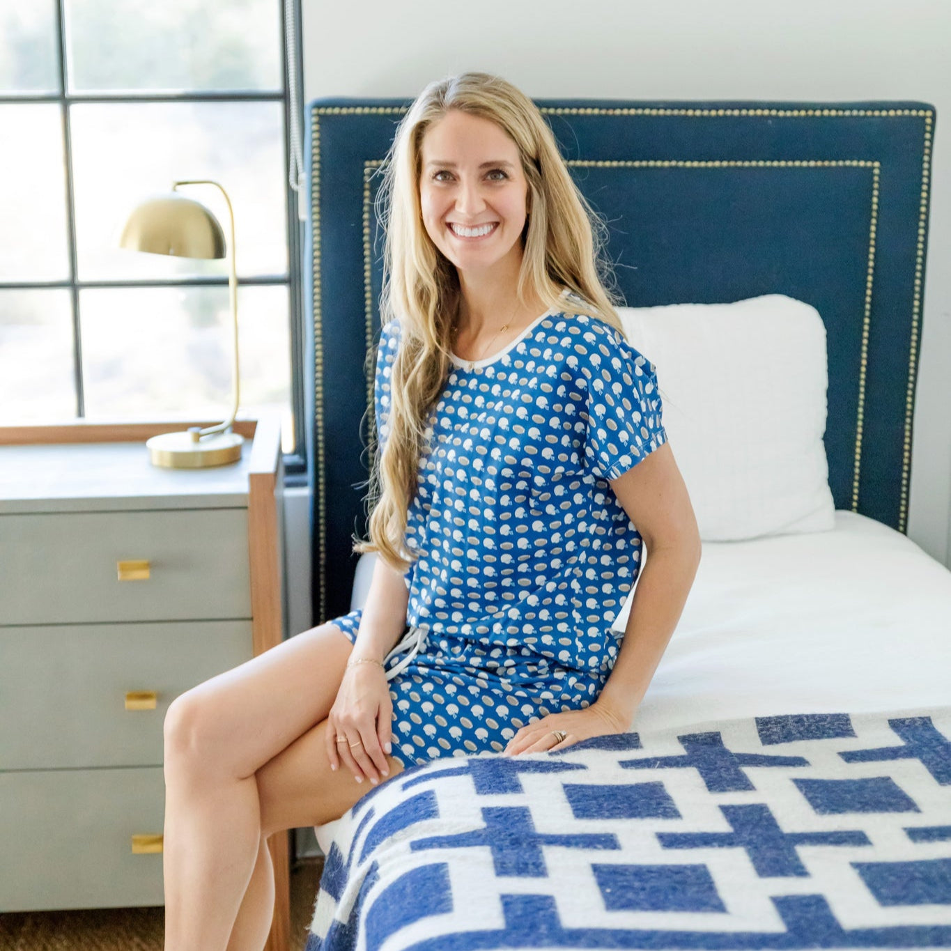 Riley Women's Pajama Short Set - First Down Football