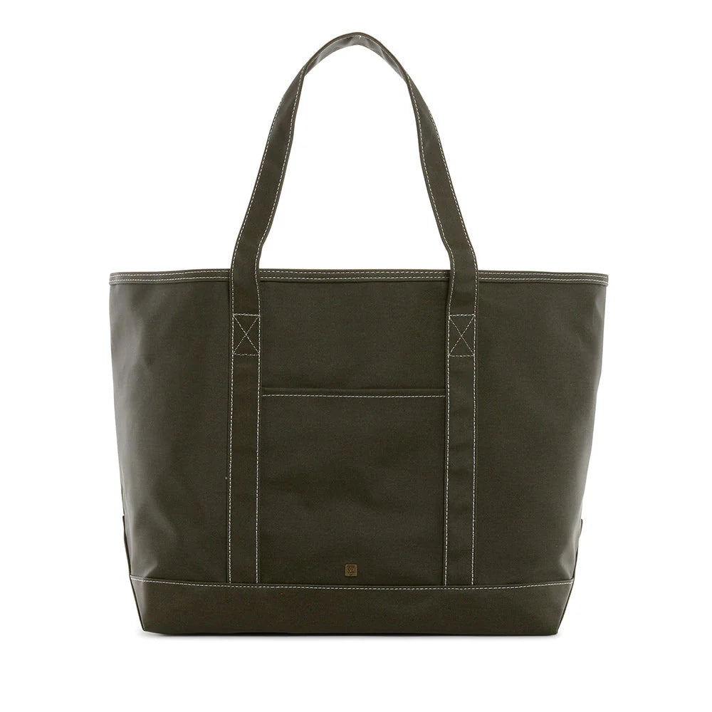 Maxi Tote Coated Canvas Olive  by TRVL Design