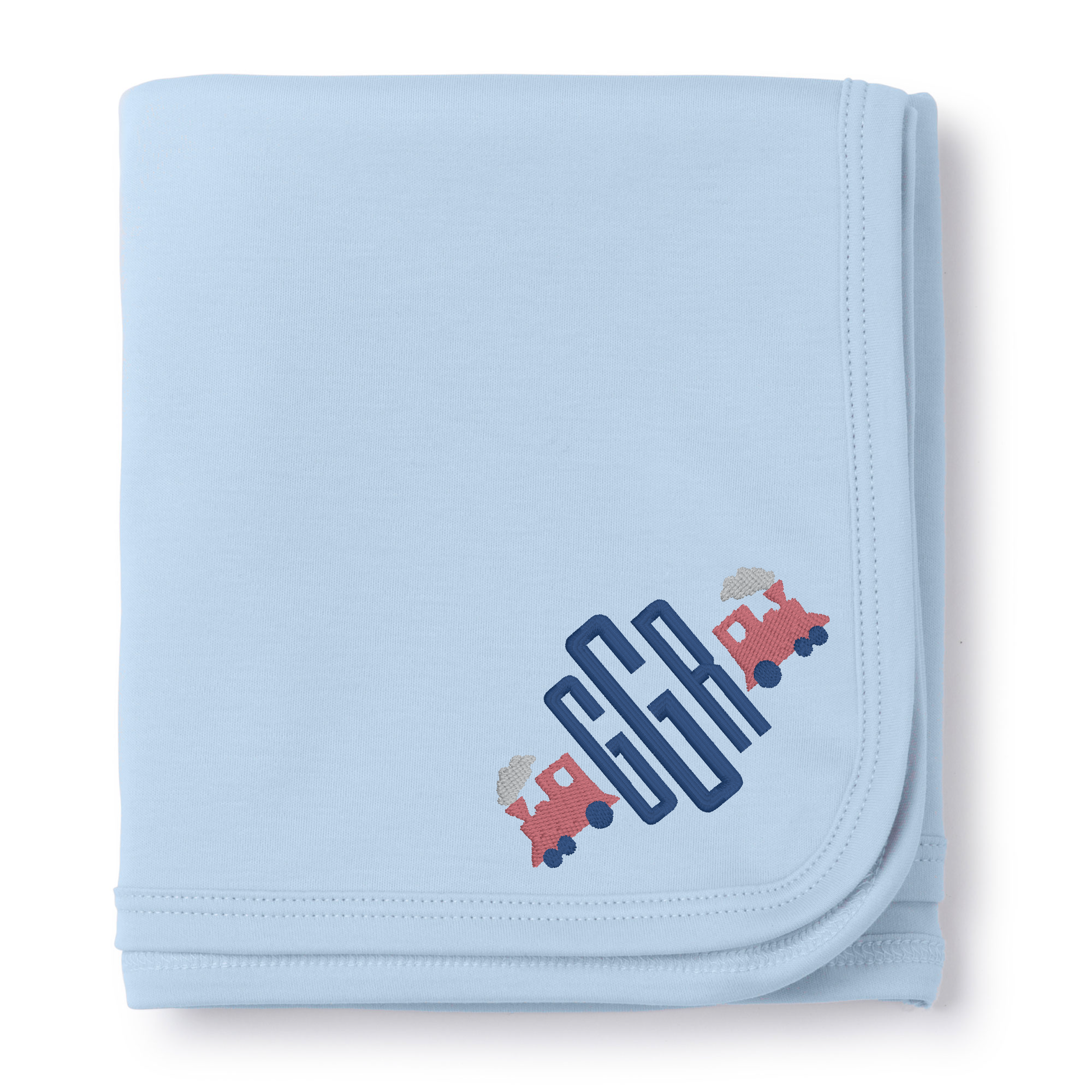 Plain Edge Pima Cotton Blanket - Light Blue