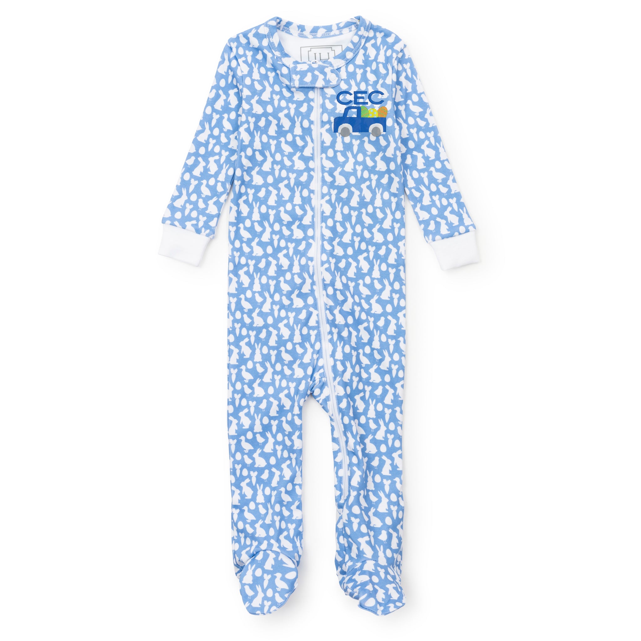 Parker Boys' Zipper Pajama - Easter Time Blue