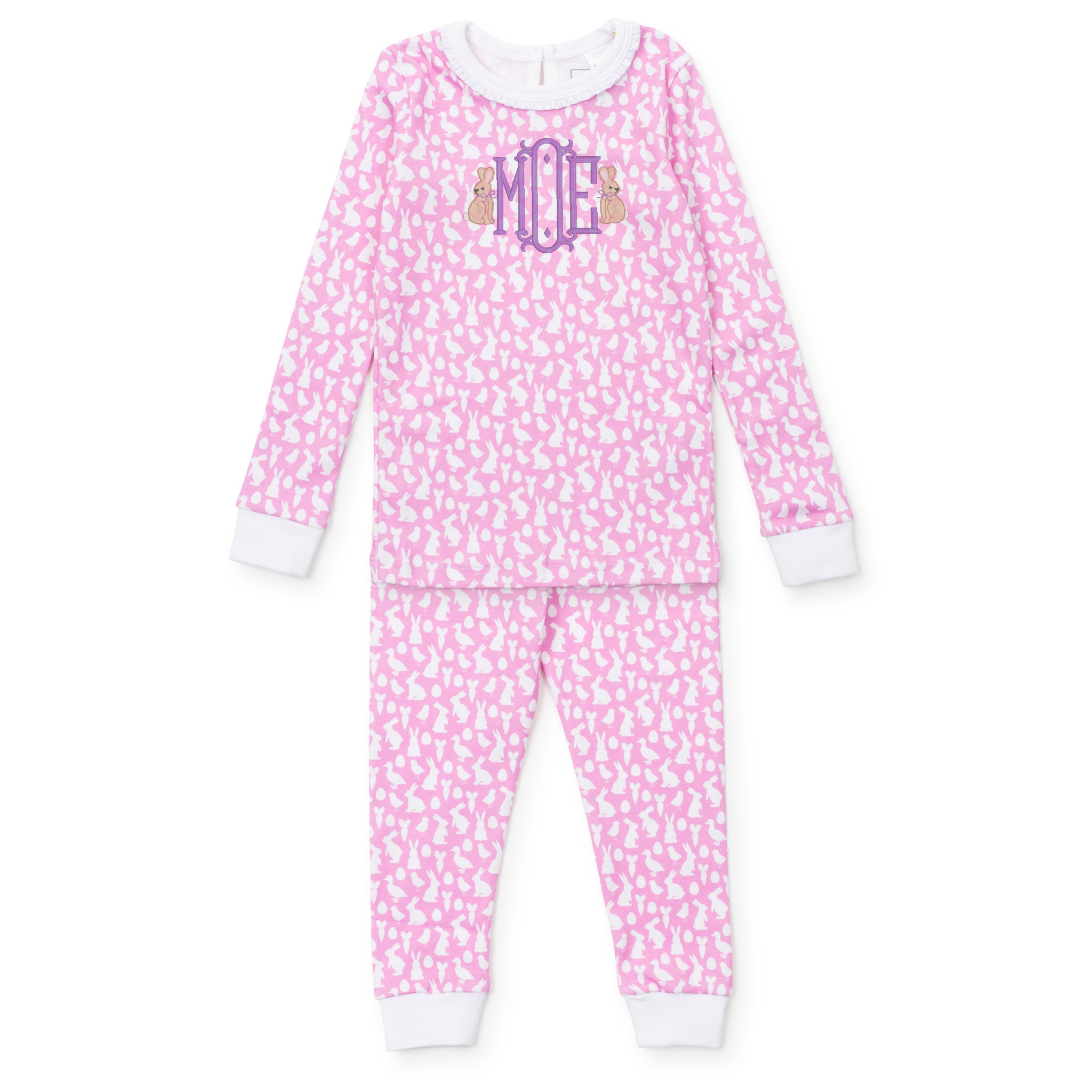 Ava Girls' Pajama Pant Set - Easter Time Pink