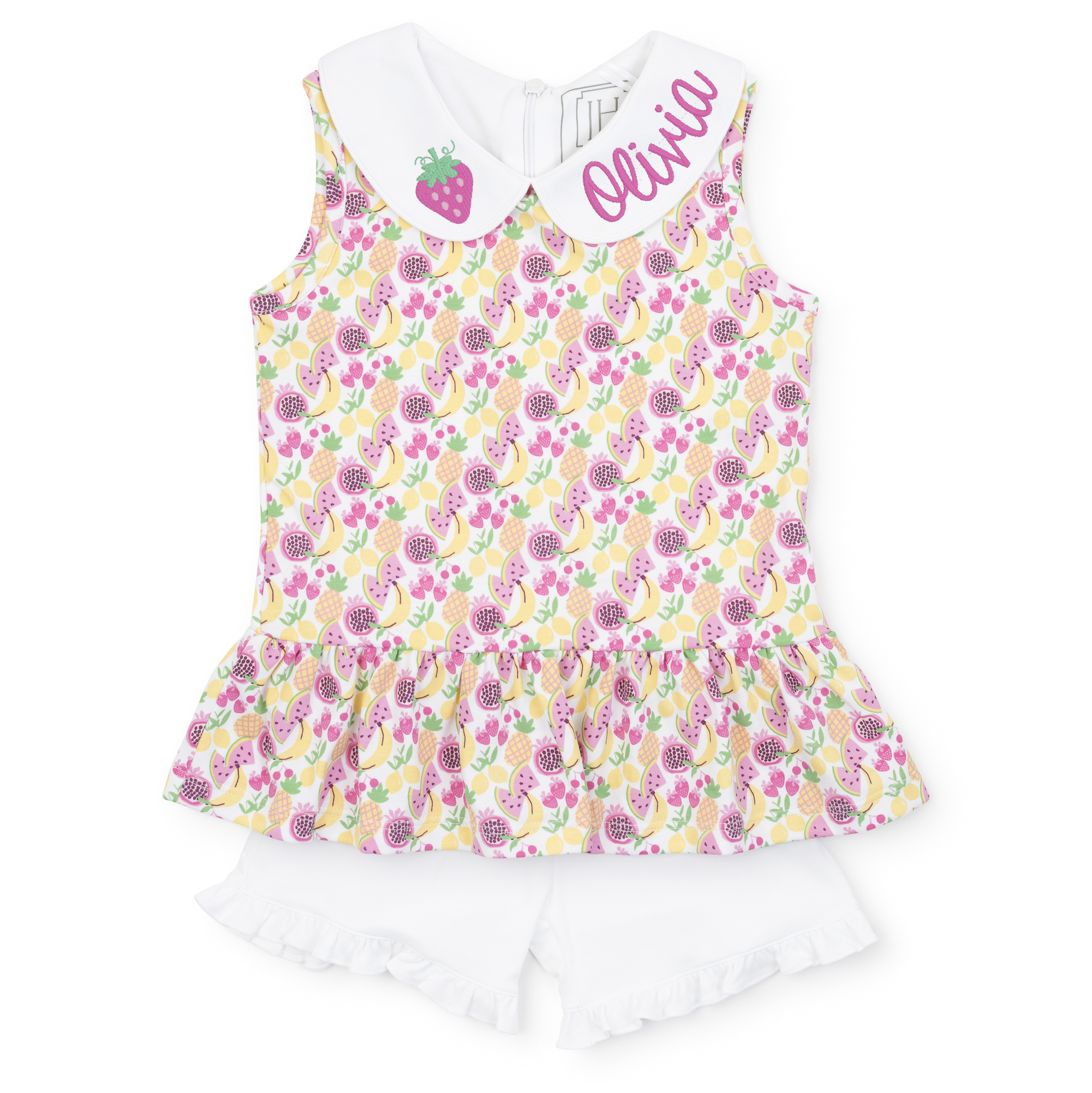 Landry Girls' Pima Cotton Short Set - Tropical Fruit