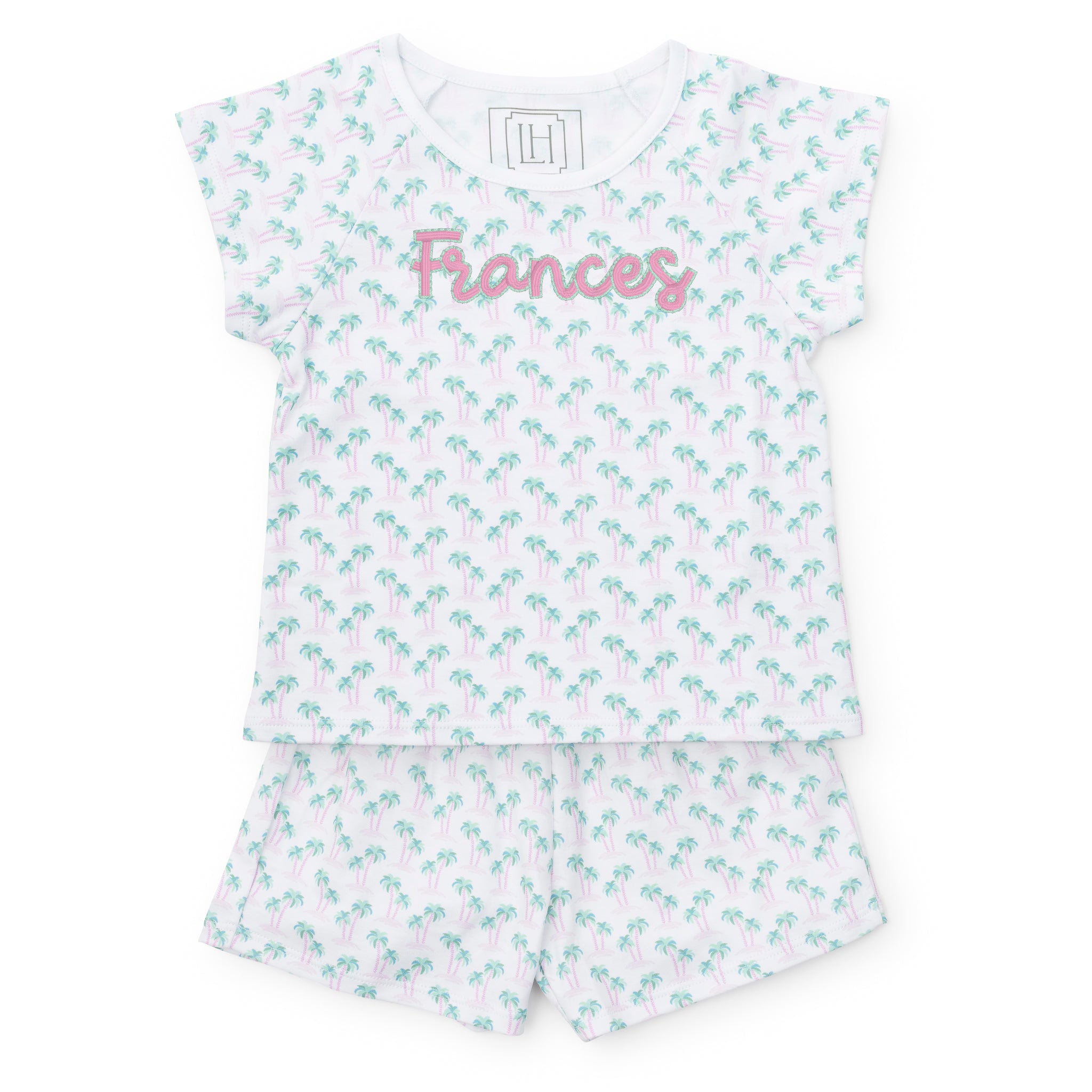 Emery Girls' Short Set - Palm Tree Isle Pink