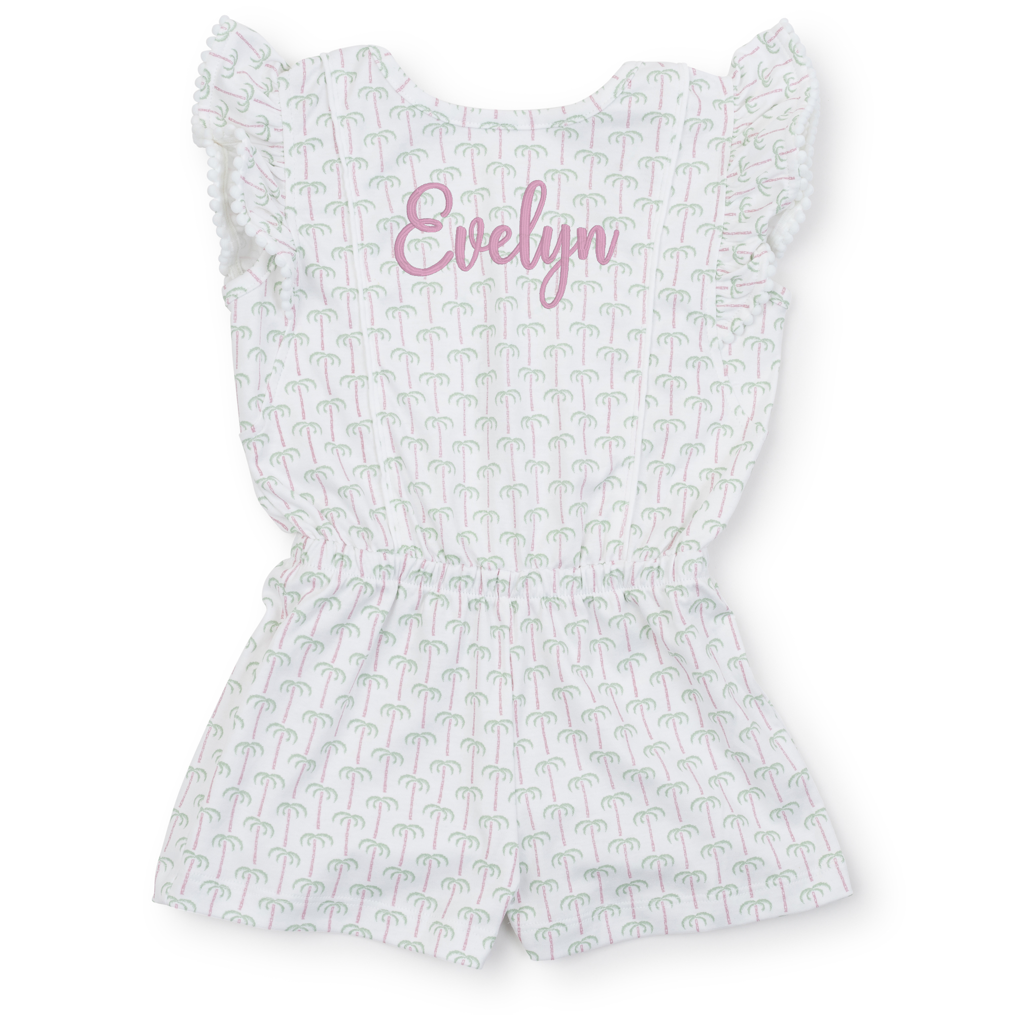 Rae Girls' Pima Cotton Romper - Pacific Palms Pink