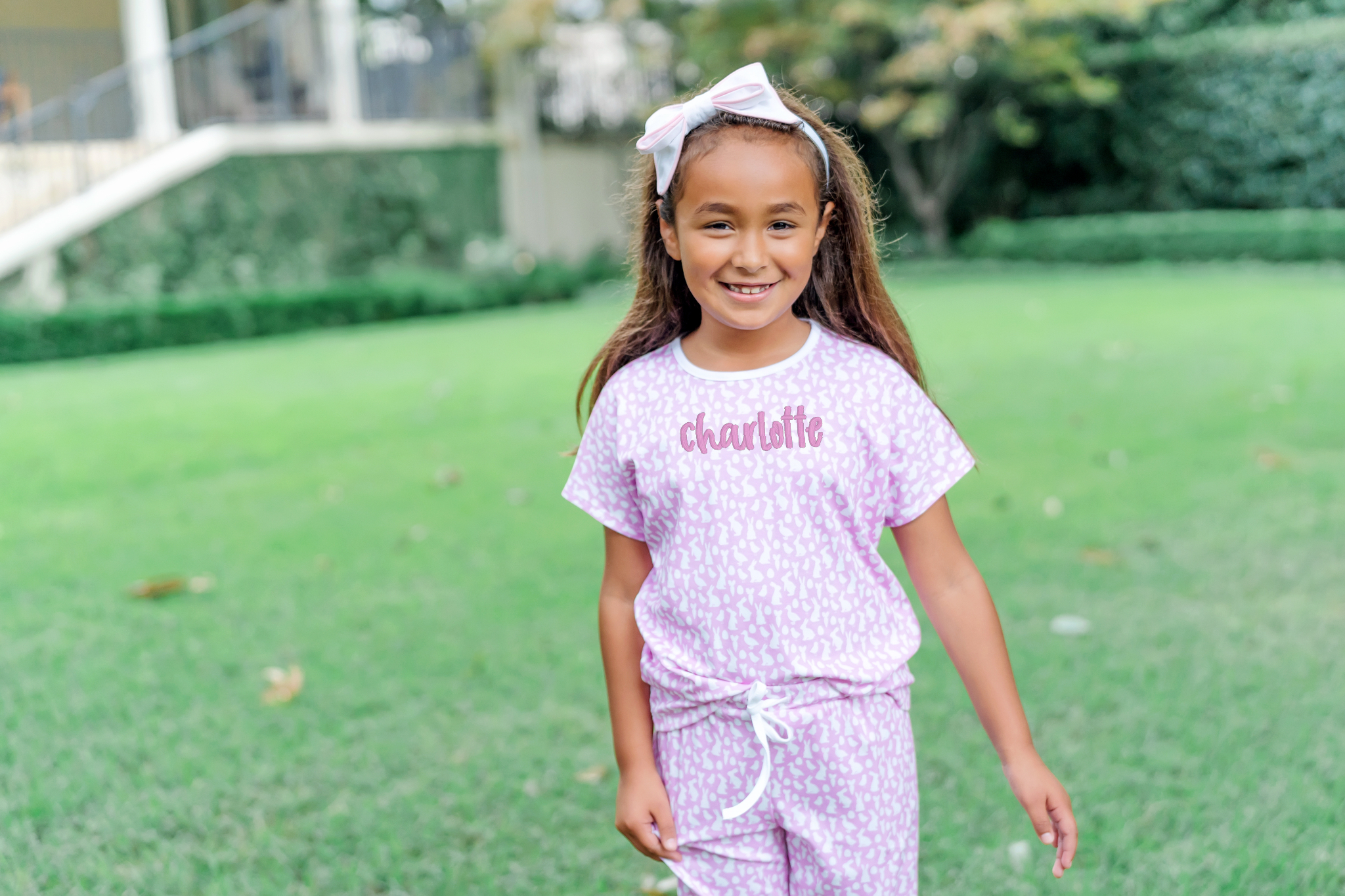 Merrick Girls' Pant Set - Easter Time Pink