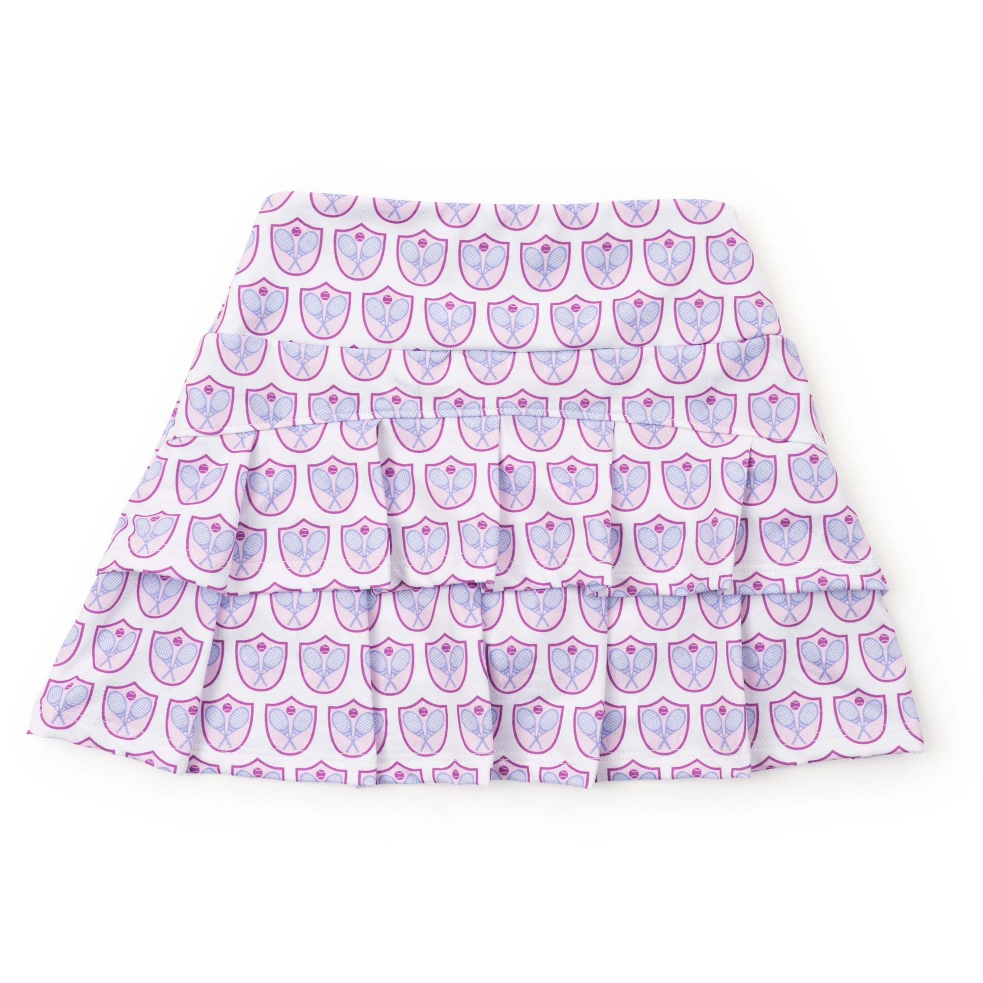Margot Girls' Performance Skirt by LH Sport - Tennis Crest Pink