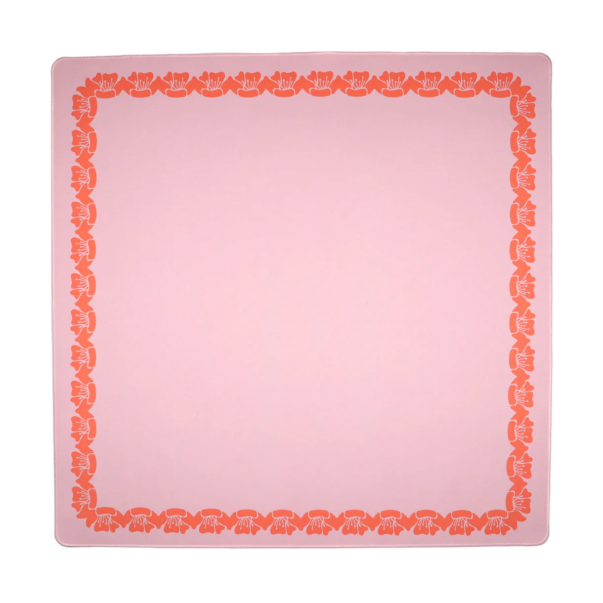Mahjong Mat by The Mahjong House - Pink and Coral Flower Border