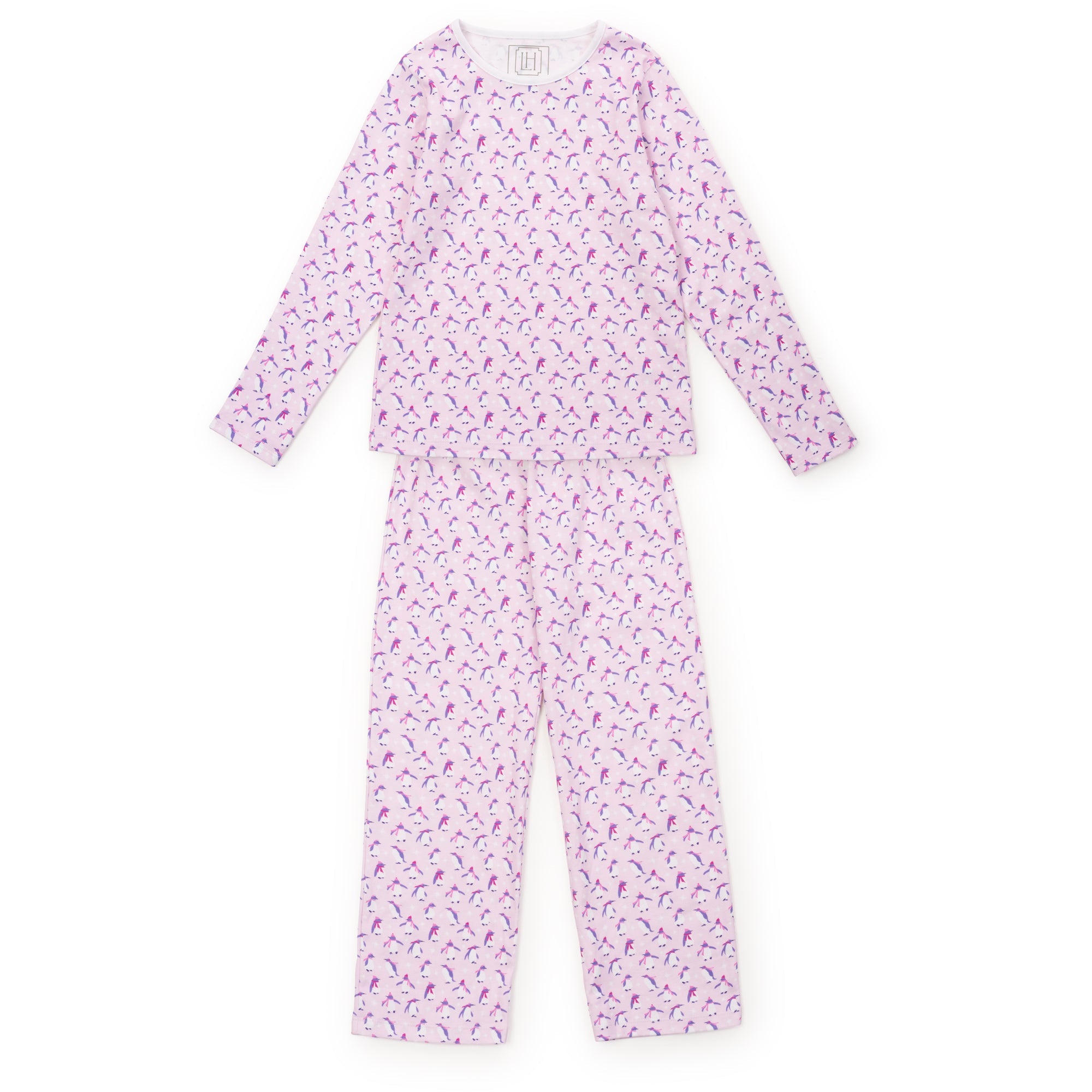 Millie Girls' Pant Set - Penguin Party Pink