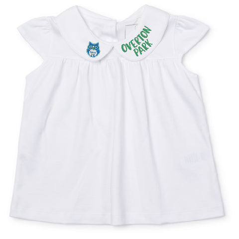 Uniform Minden Cap-Sleeve Peter Pan Collar Top