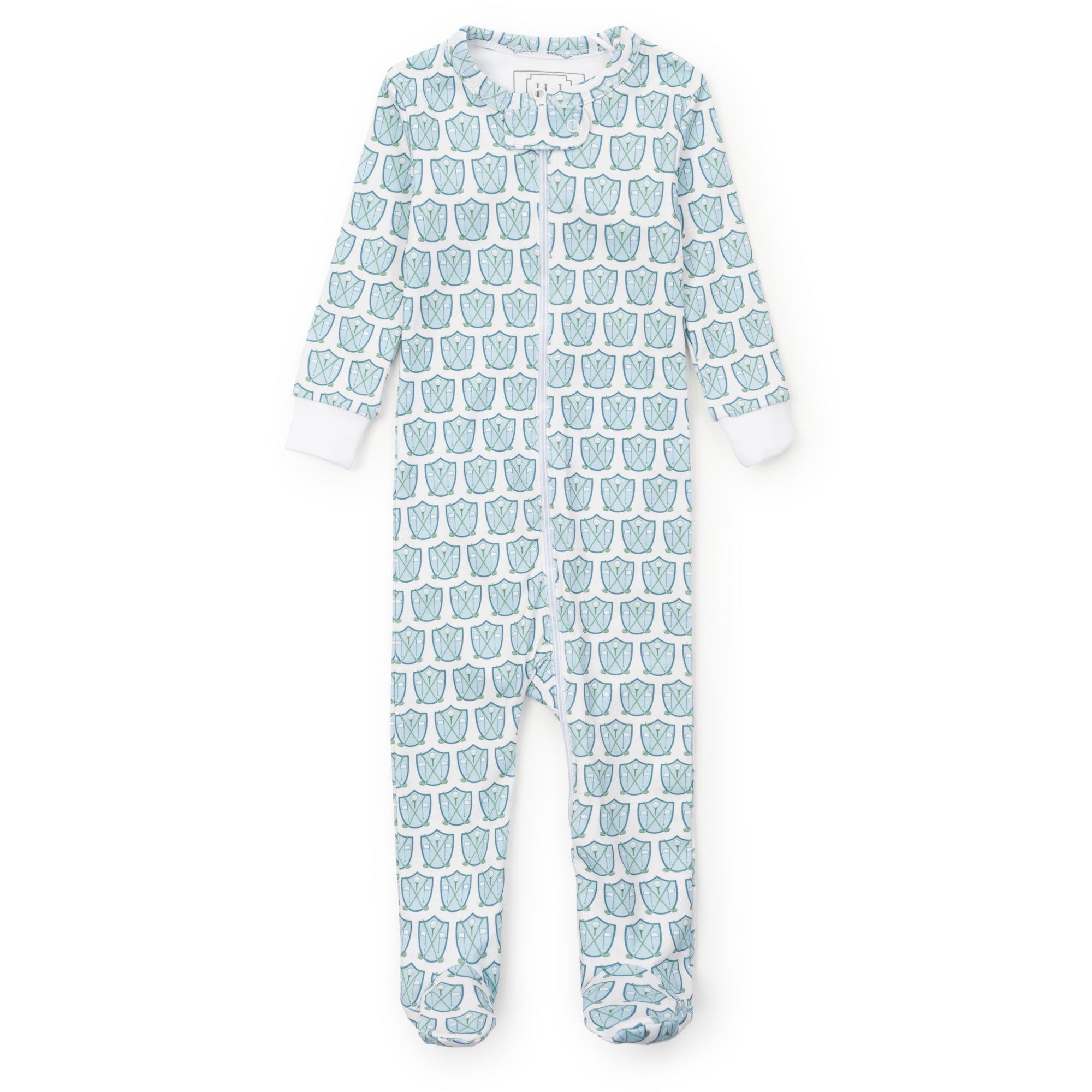 Parker Boys' Zipper Pajama Golf Crest Blue