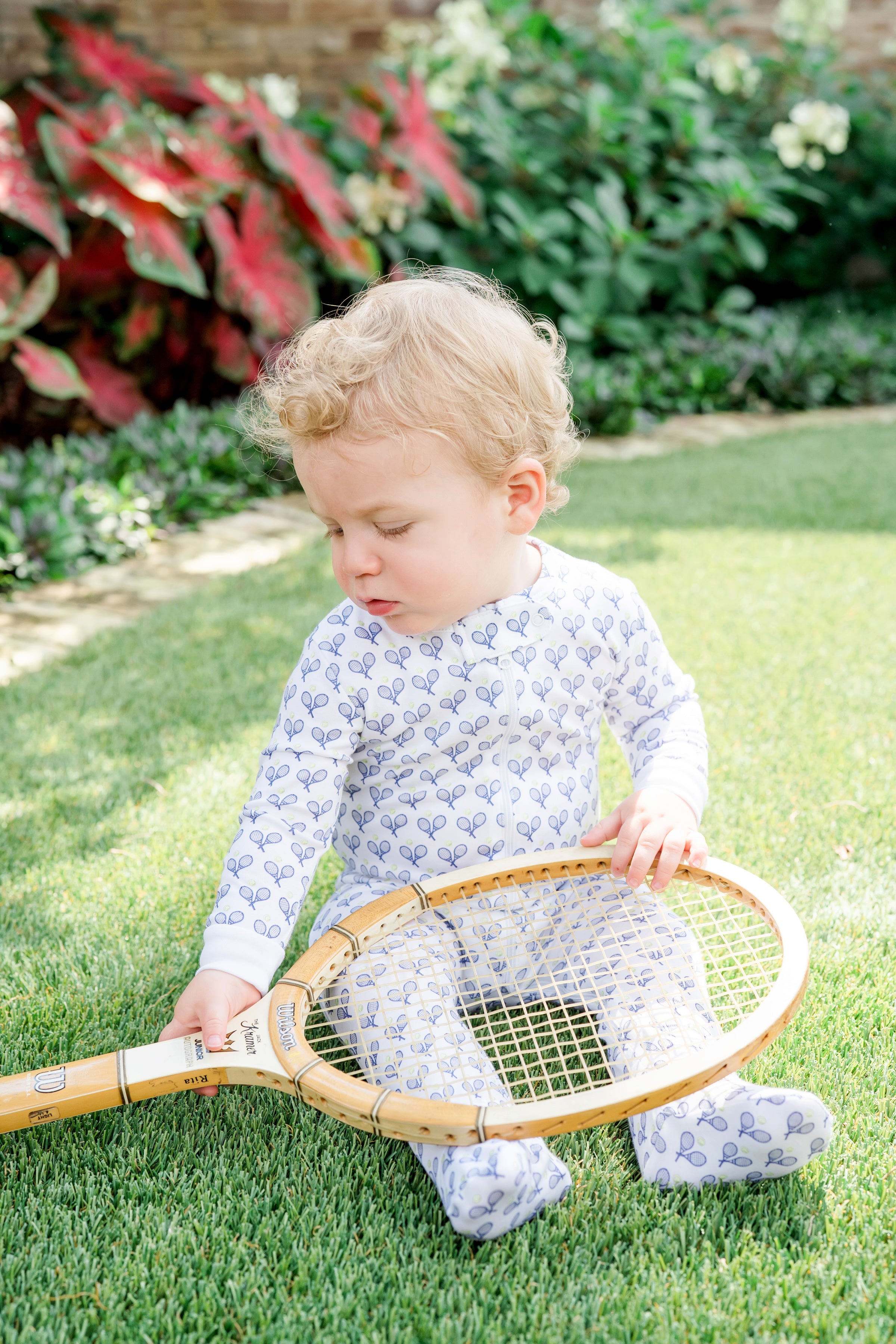 Parker Boys' Pima Cotton Zipper Pajama - Tennis Match Blue