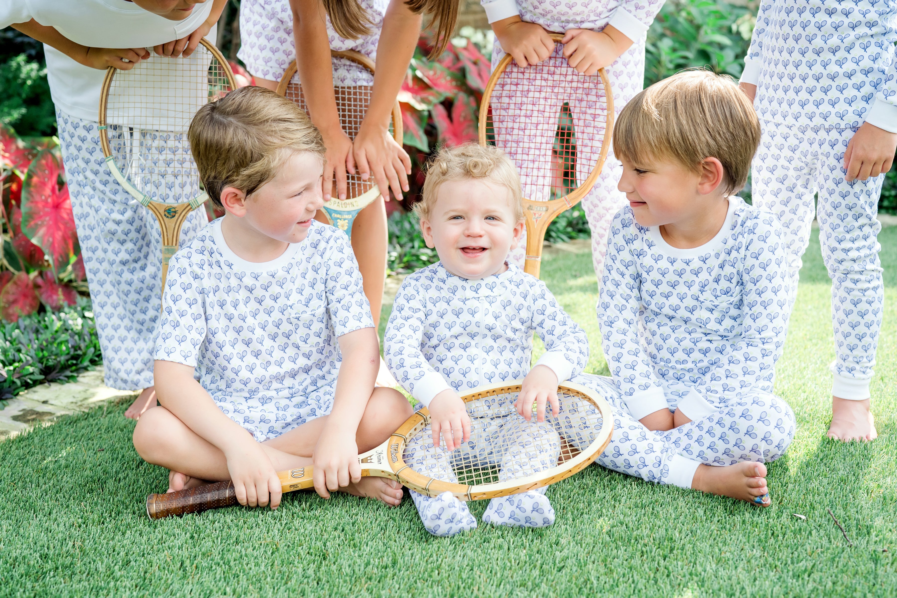 Parker Boys' Pima Cotton Zipper Pajama - Tennis Match Blue