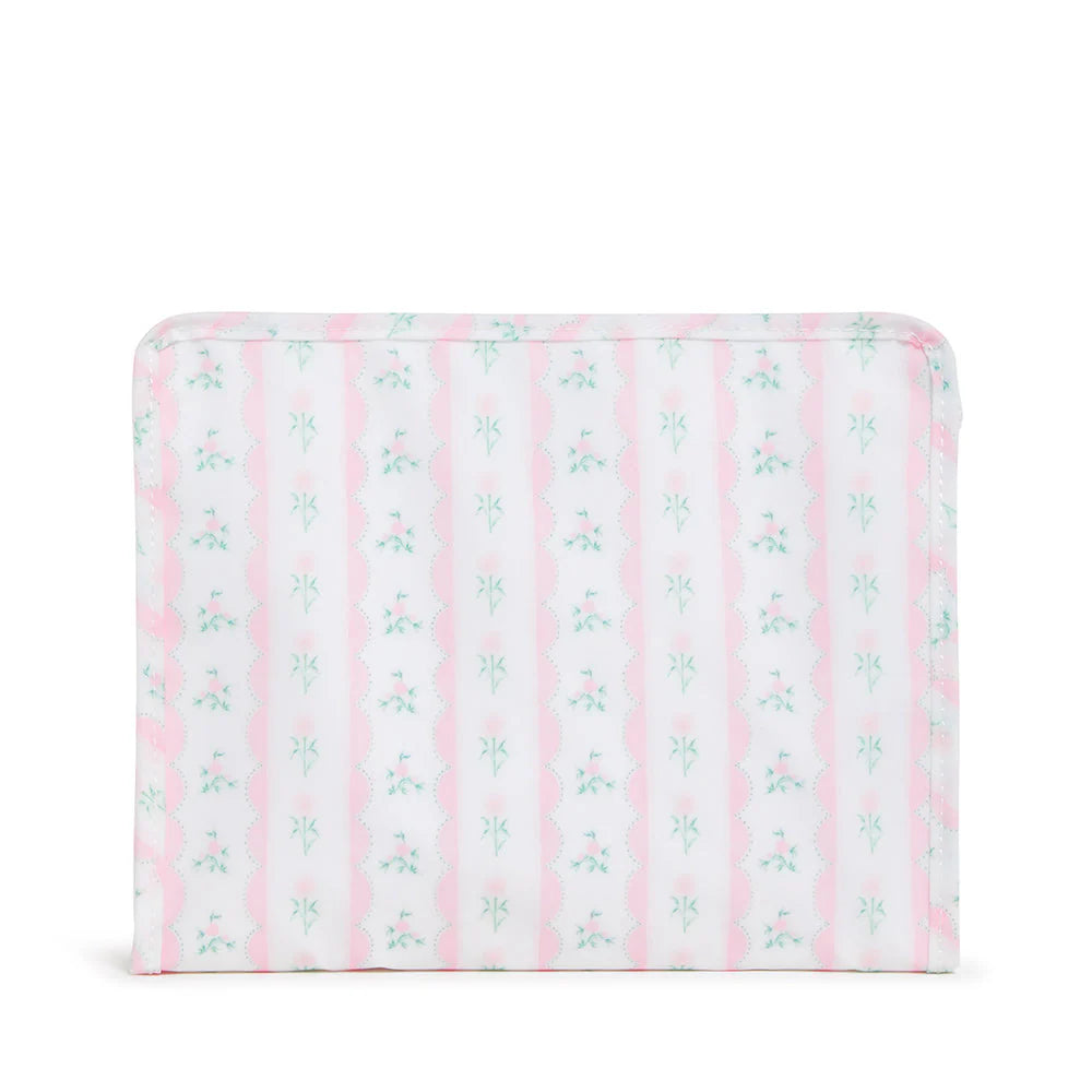 Roadie Large Zip Pouch Ribbon Floral Pink by TRVL Design