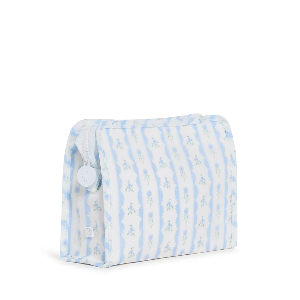 Roadie Medium Zip Pouch Ribbon Floral Blue by TRVL Design