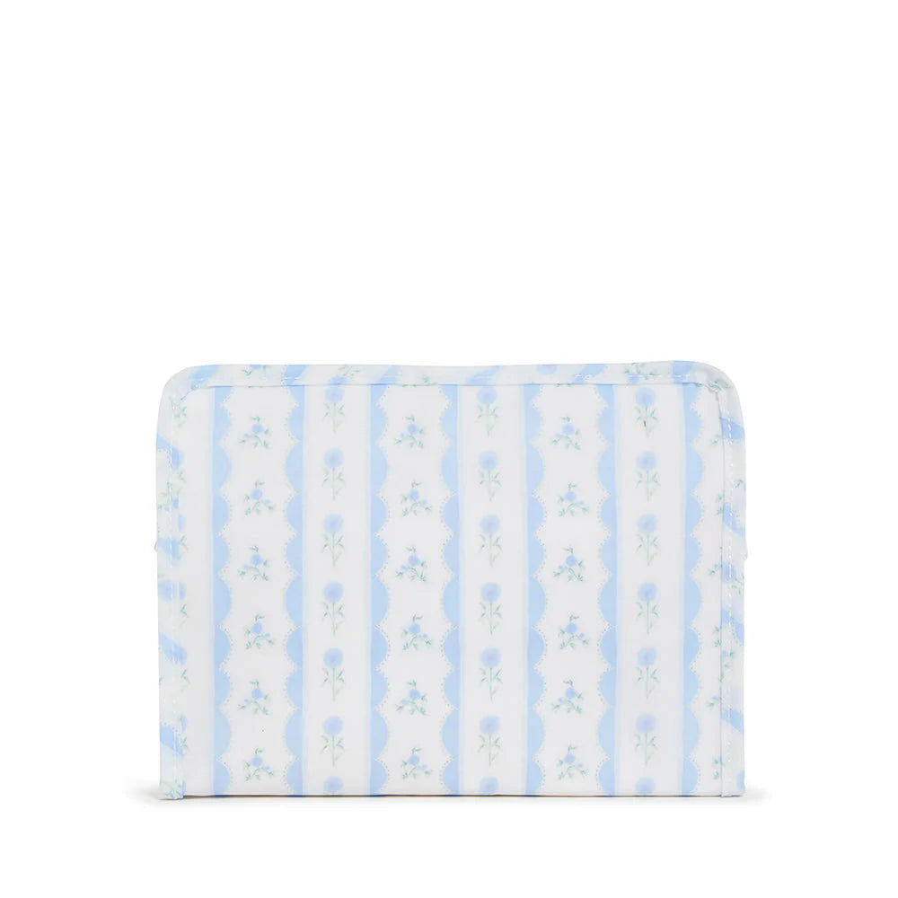 Roadie Medium Zip Pouch Ribbon Floral Blue by TRVL Design