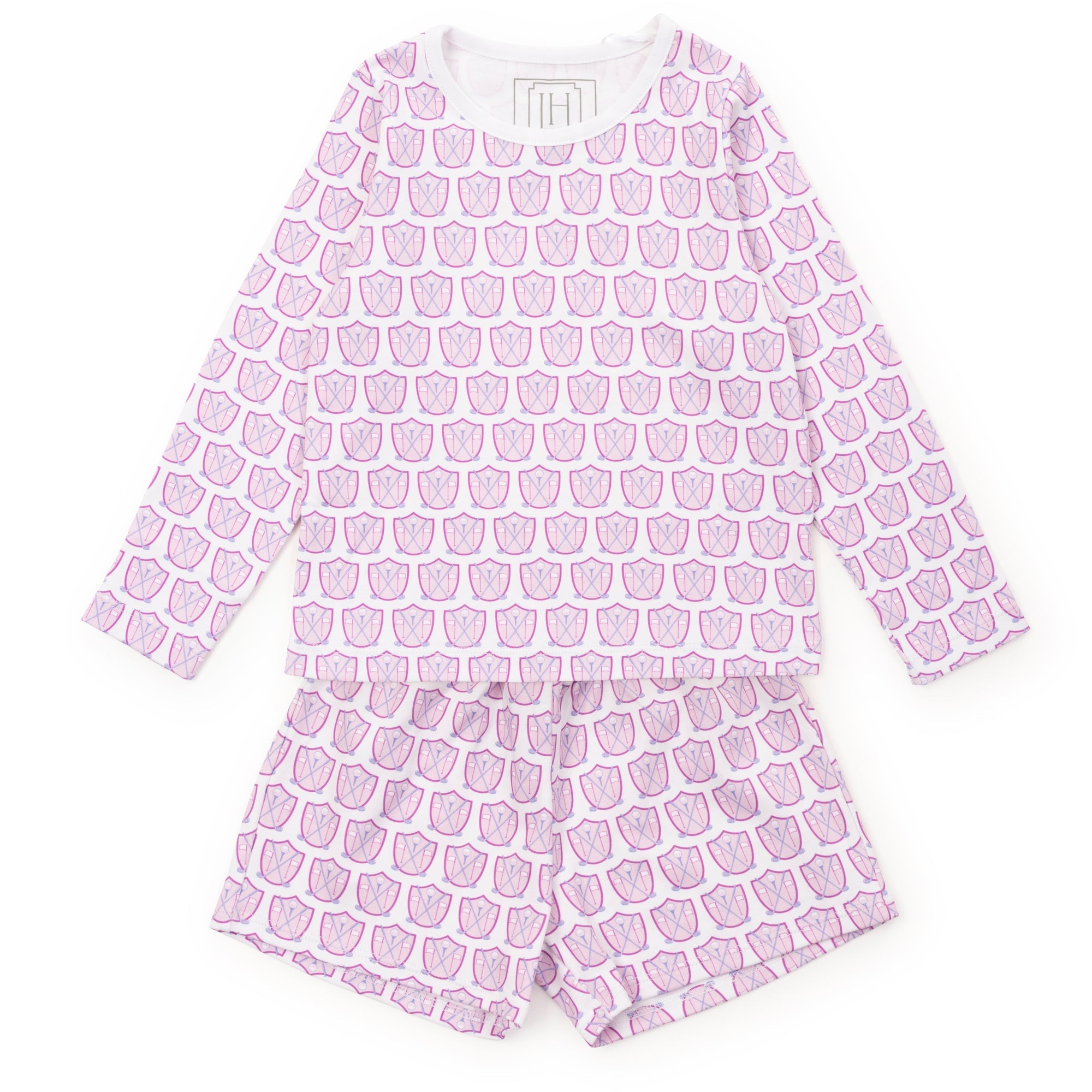 Sophie Girls' Short Set - Golf Crest Pink