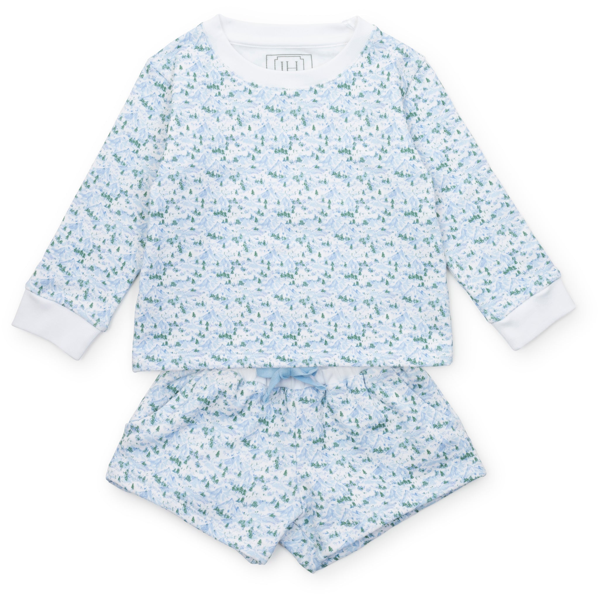 Stella Girls' Sweatshirt Short Set - Snow-Capped Mountains