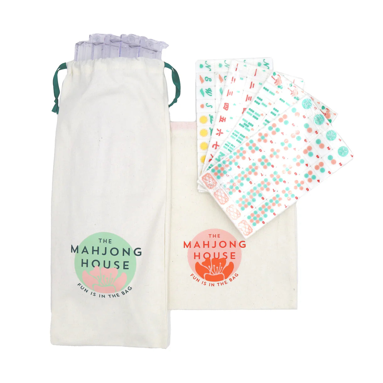 Mahjong Island Tile Travel Set by The Mahjong House - White