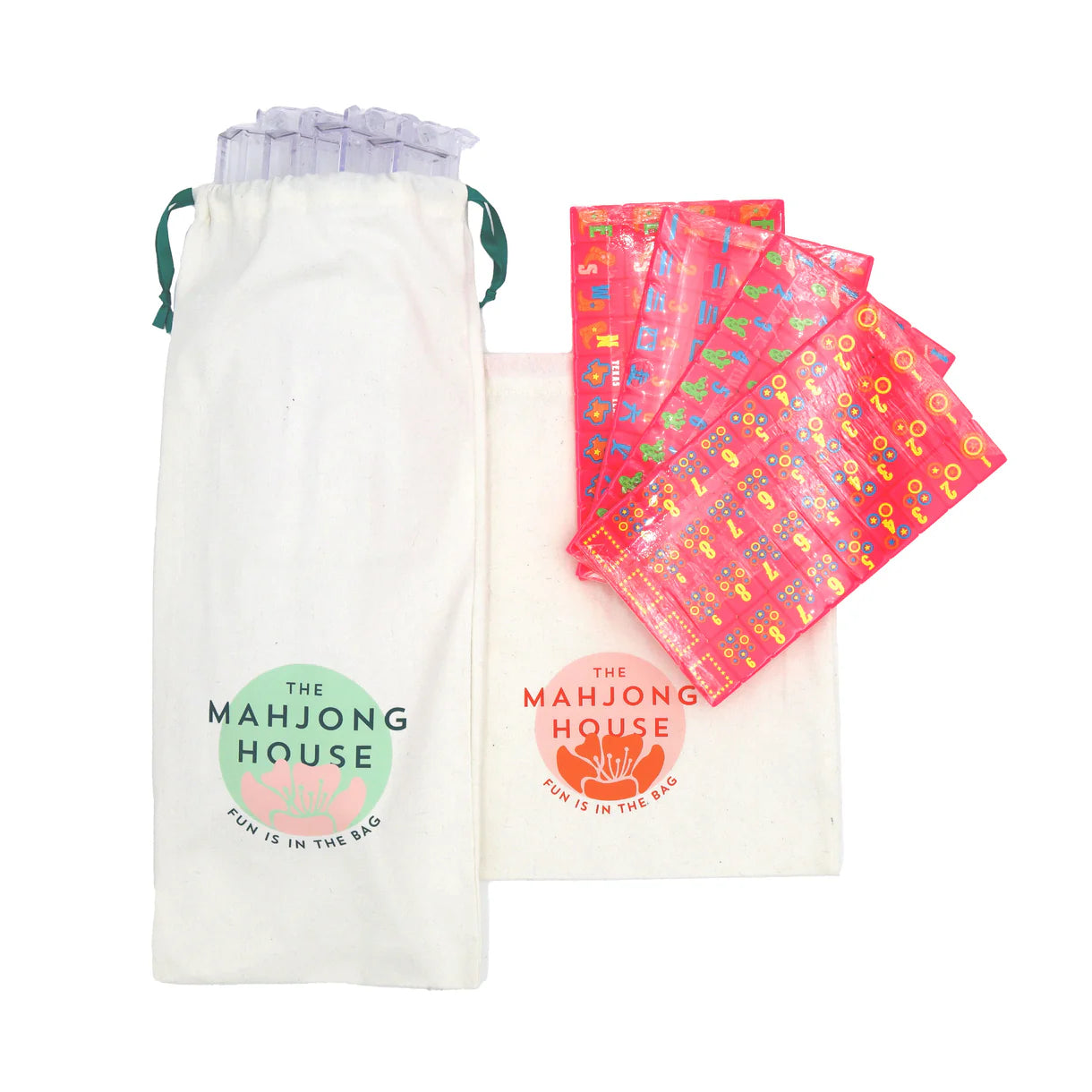 Mahjong Texas Tile Travel Set by The Mahjong House - Hot Pink