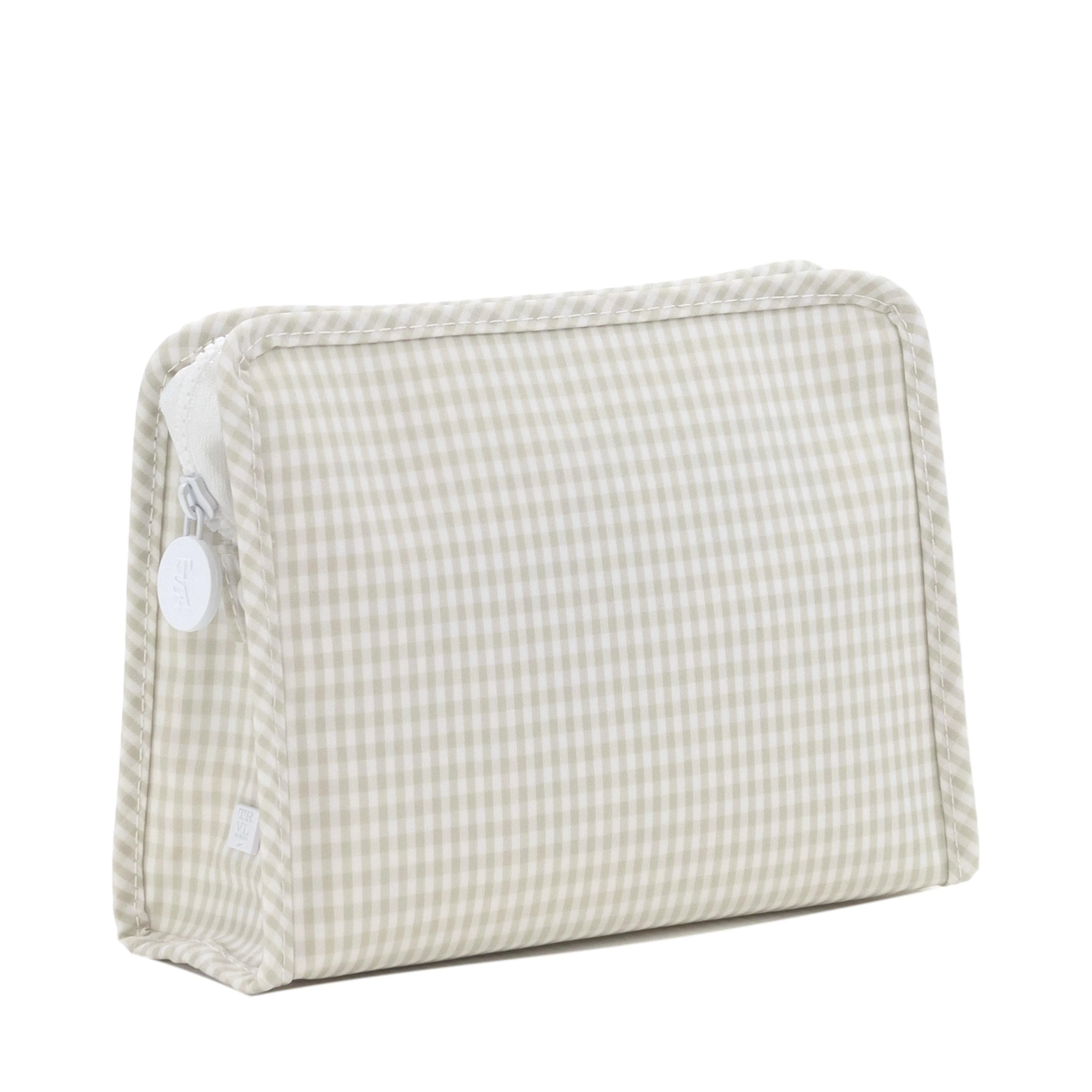 Roadie Medium Zip Pouch Gingham Pearl Grey by TRVL Design